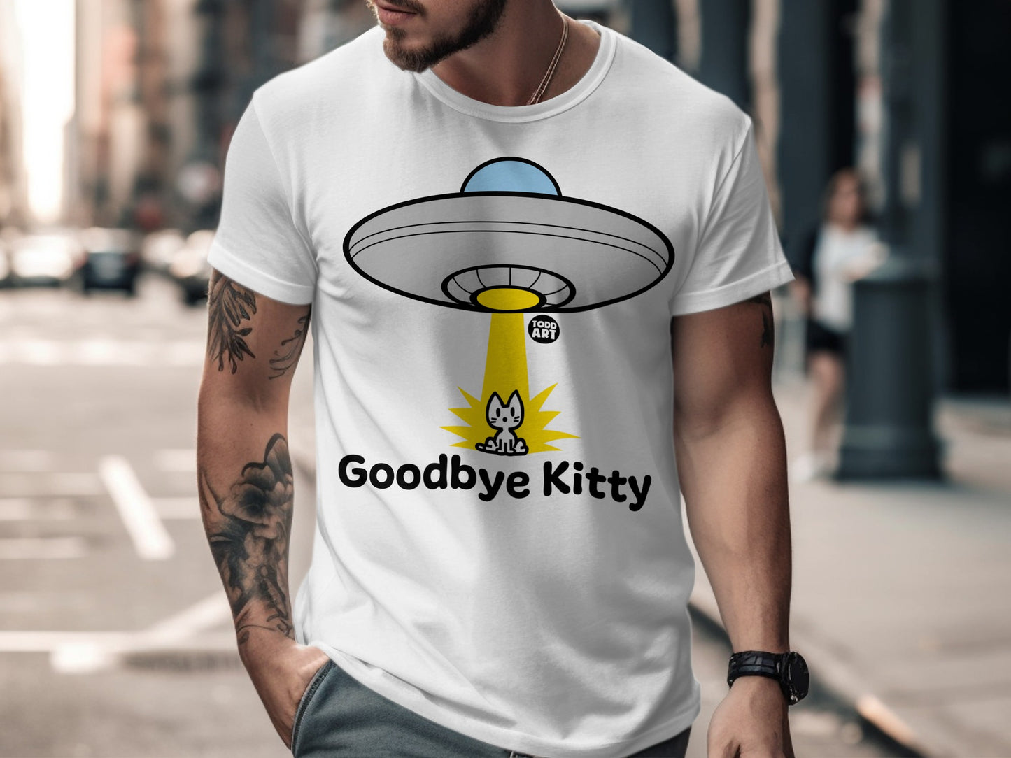 Goodbye Kitty Alien UFO Abduction T-Shirt