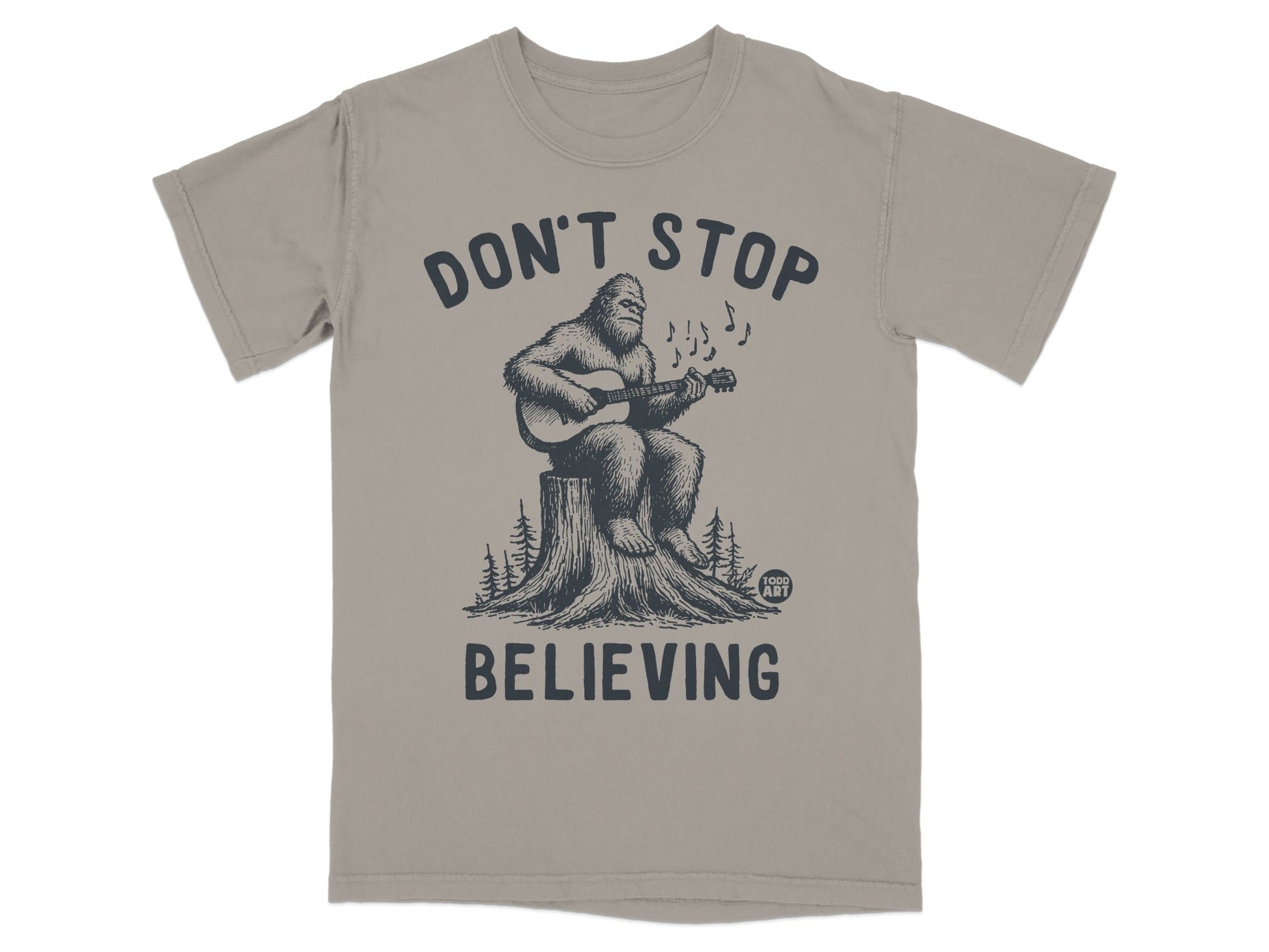 Don't Stop Believing Bigfoot Playing Guitar Shirt