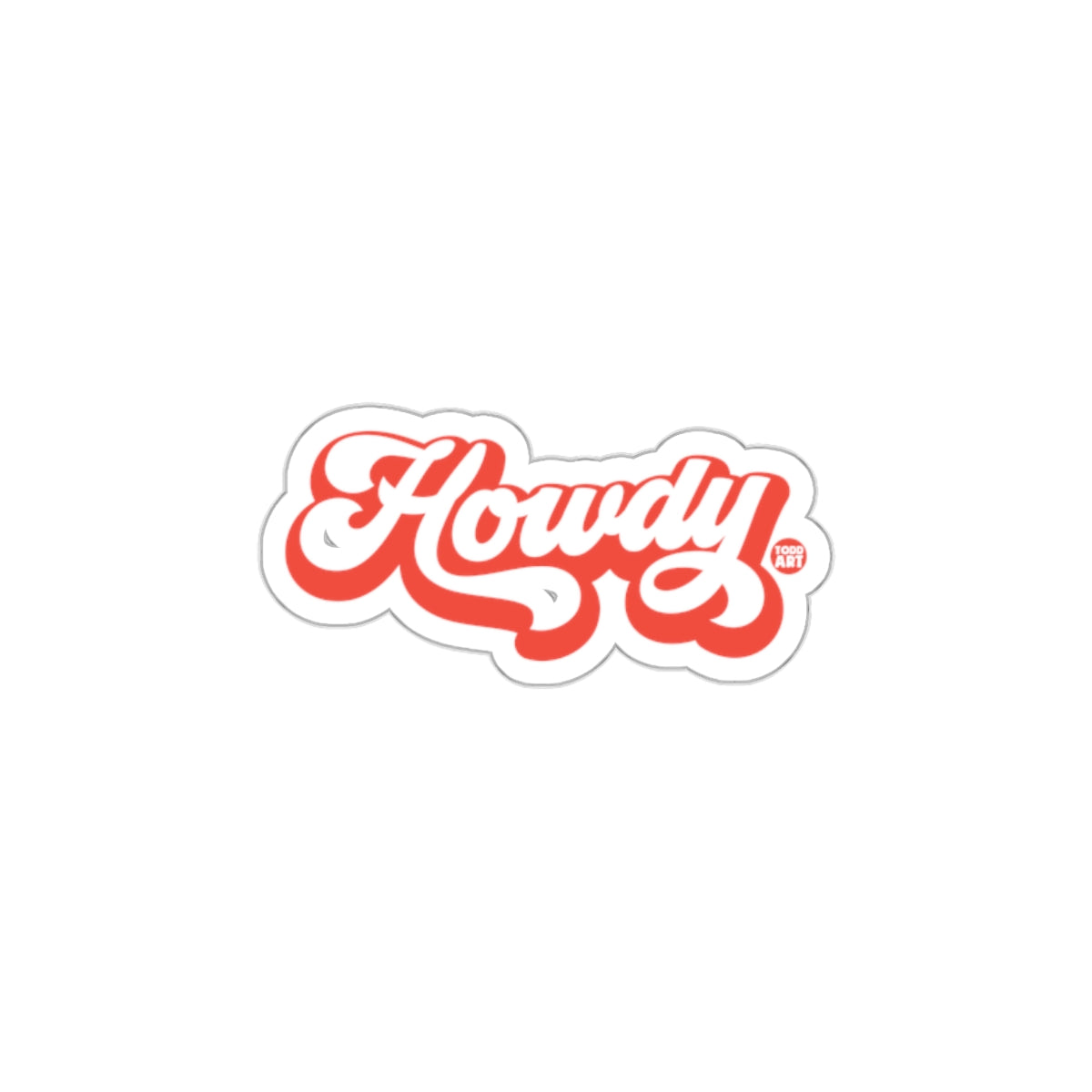 Howdy Sticker with Retro Red Letters Design