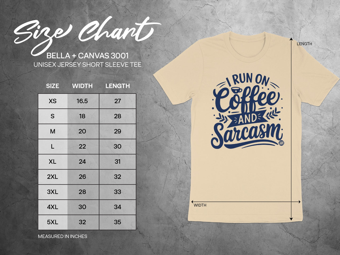 I Run on Coffee and Sarcasm Unisex Short Sleeve Tee