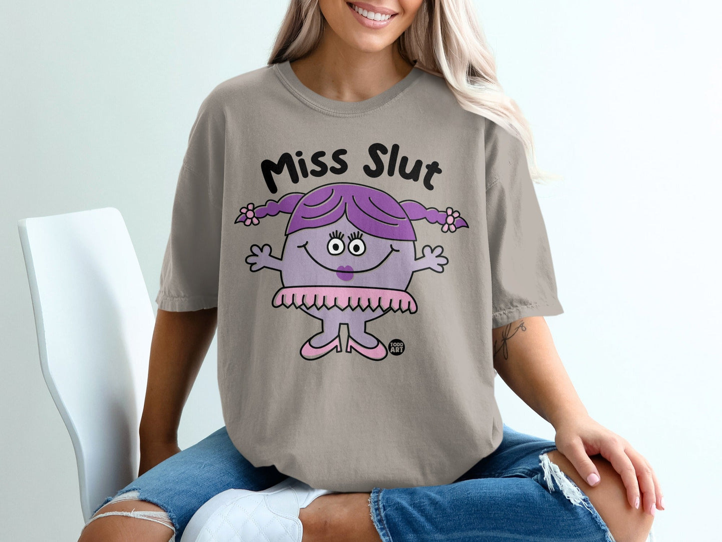 Miss Slut Cartoon Character Graphic T-Shirt