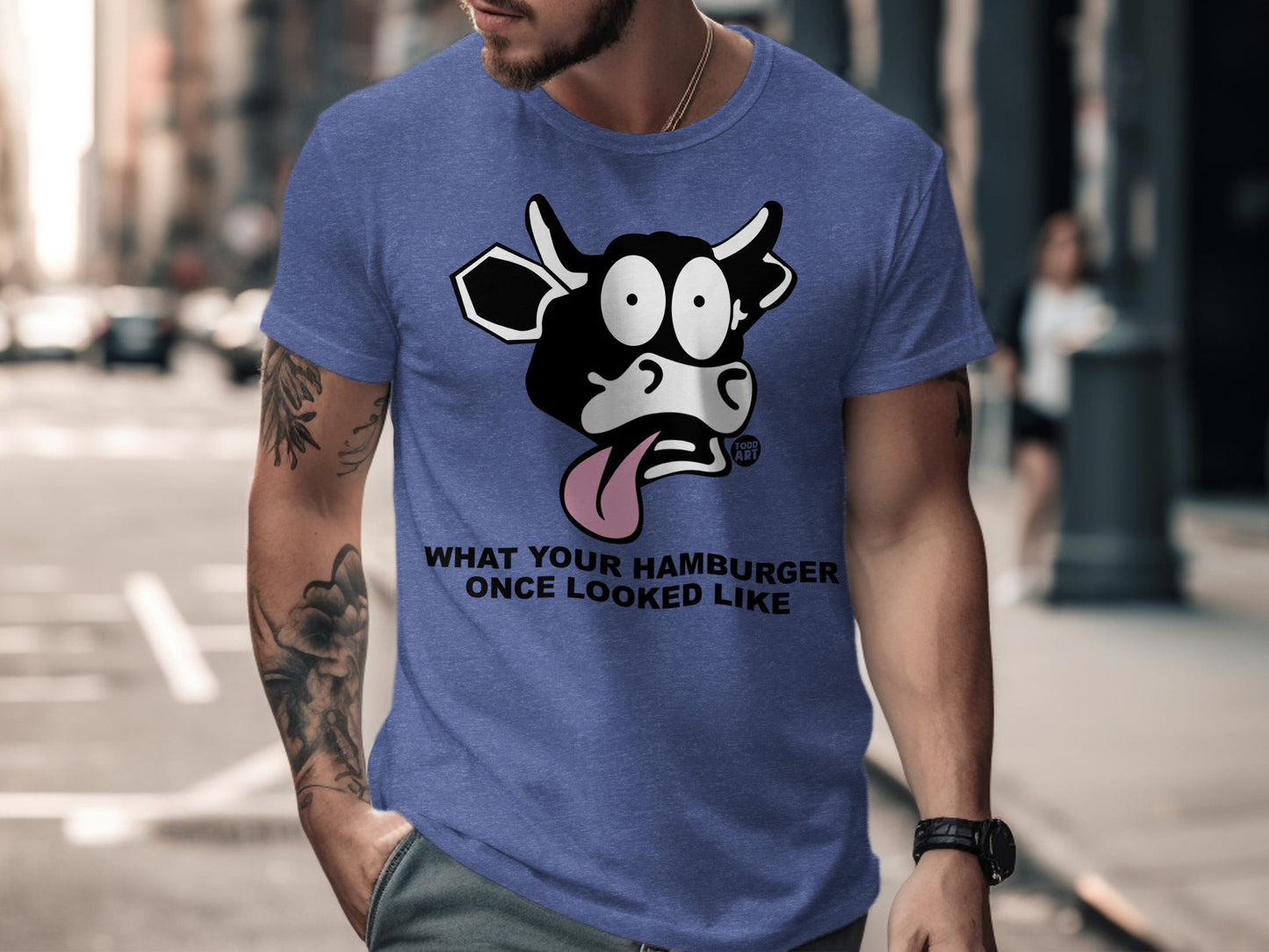 Funny Cow Cartoon What Your Hamburger Once Looked Like Tee