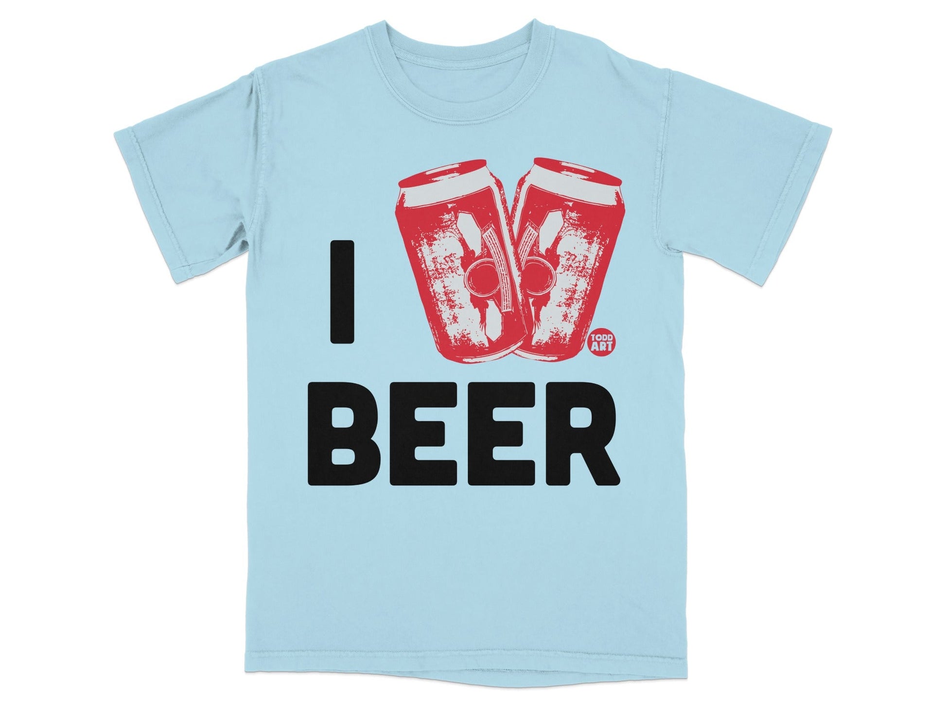 I Beer Graphic T-Shirt with Red Can Design