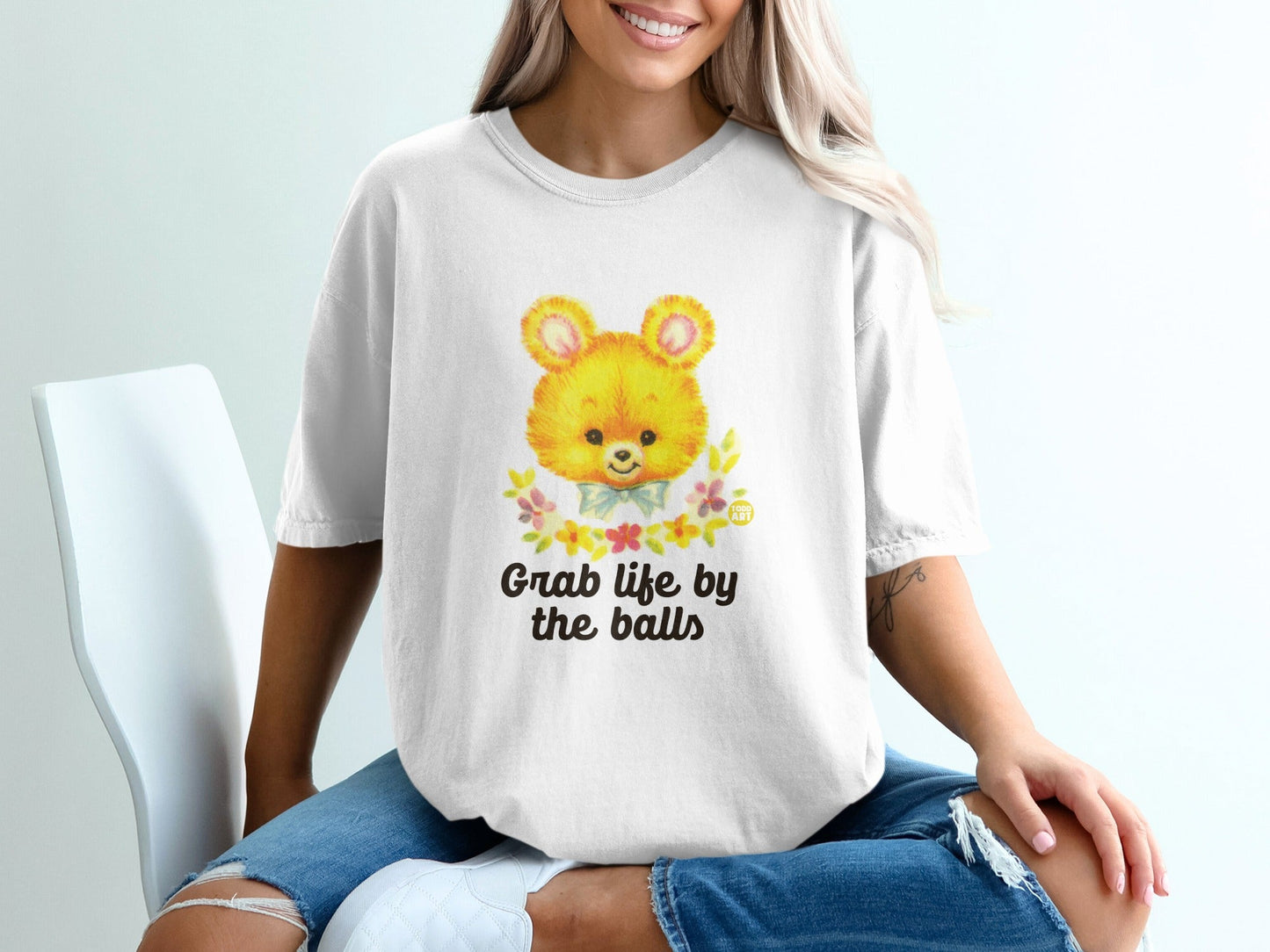 Grab Life by the Balls Cute Bear T-Shirt