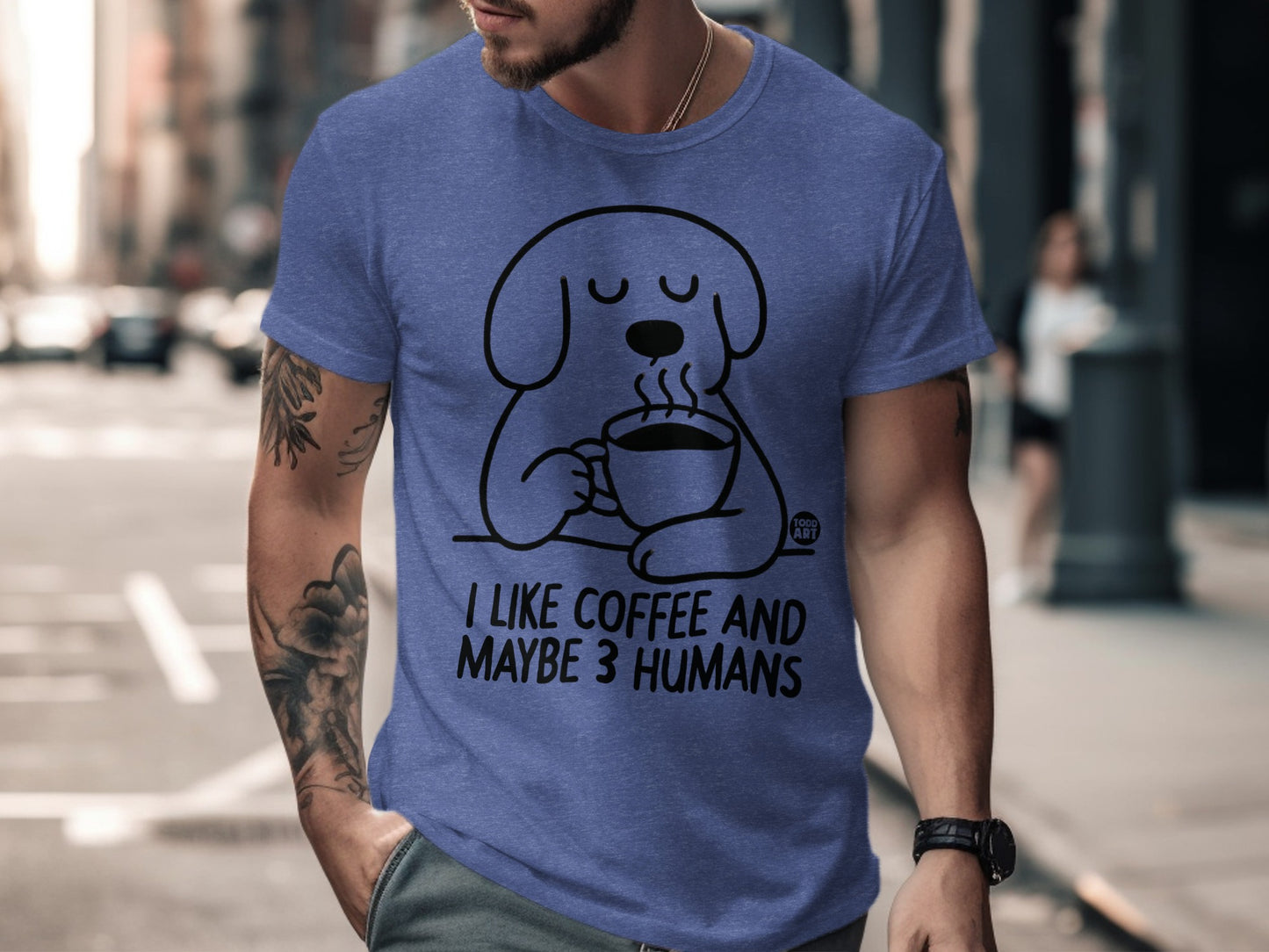 I Like Coffee And Maybe 3 Humans Funny Graphic T-Shirt