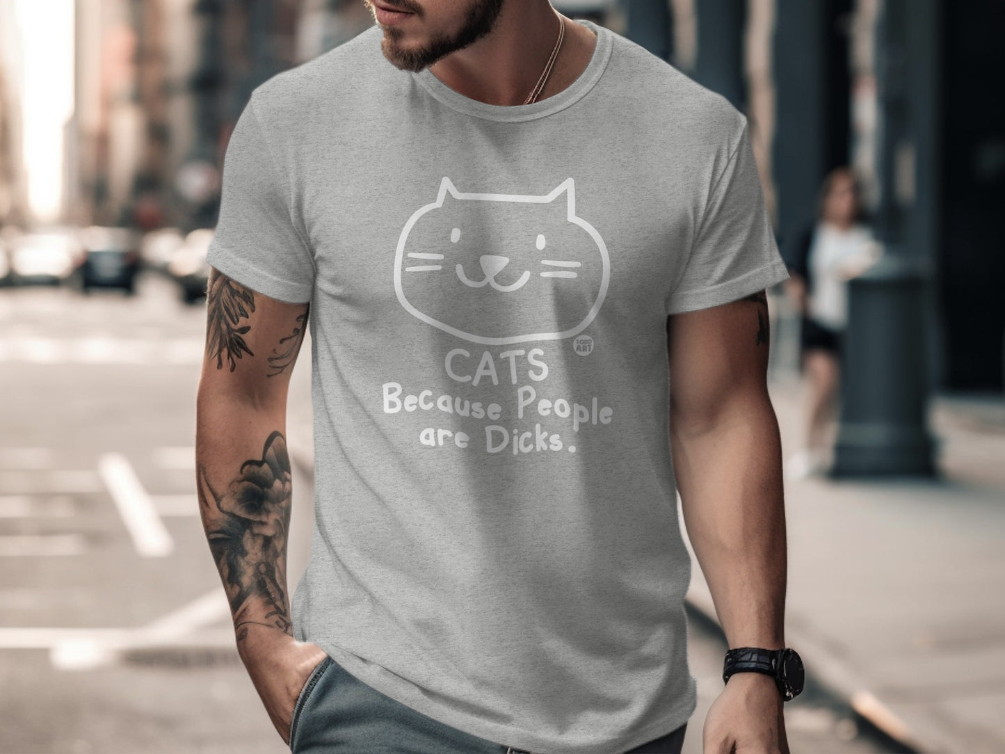 Cats Because People Are Dicks Funny Graphic T-Shirt