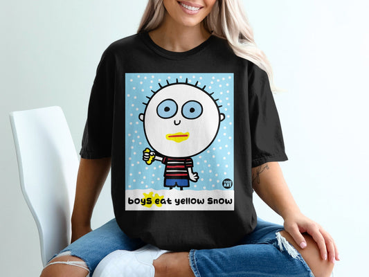 Boys Eat Yellow Snow Cartoon Character T-Shirt
