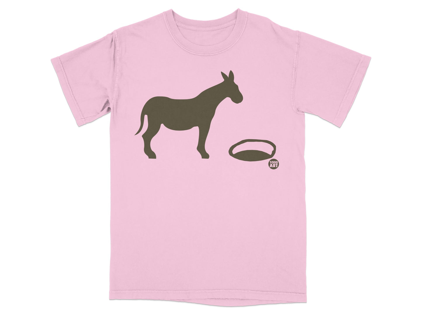 Pink T-shirt with Donkey and Oval Todd Art Product