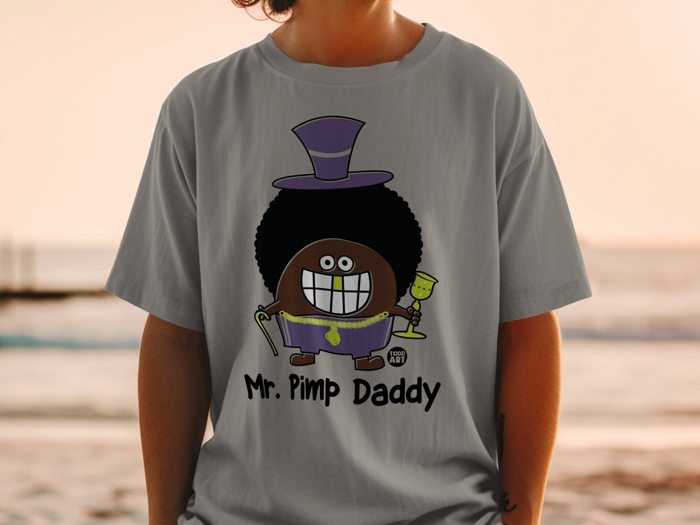 Mr. Pimp Daddy Cartoon Graphic Tee for Humorous Style