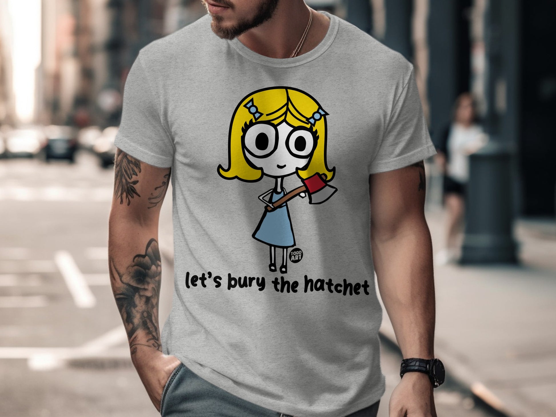 Let's Bury The Hatchet Graphic Tee Shirt