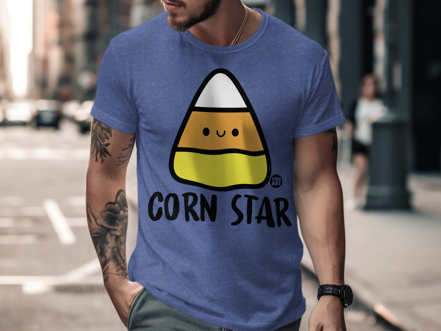 Corn Star Cute Cartoon Candy Design T-Shirt