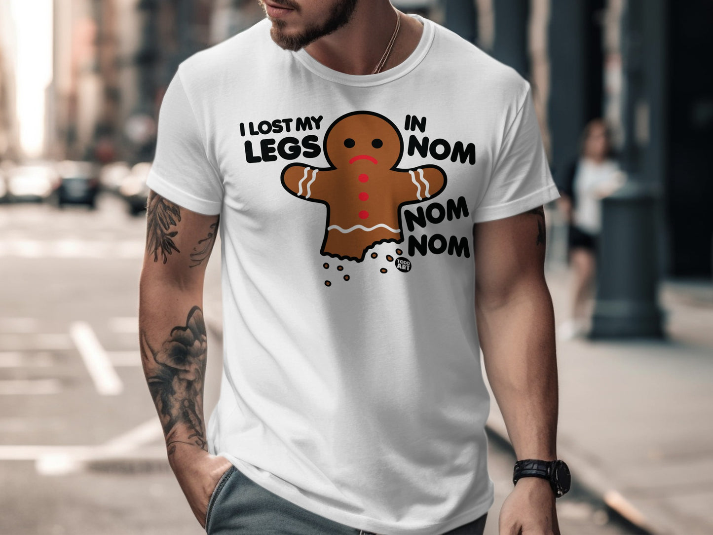I Lost My Legs Gingerbread Man Nom Nom Nom T-shirt