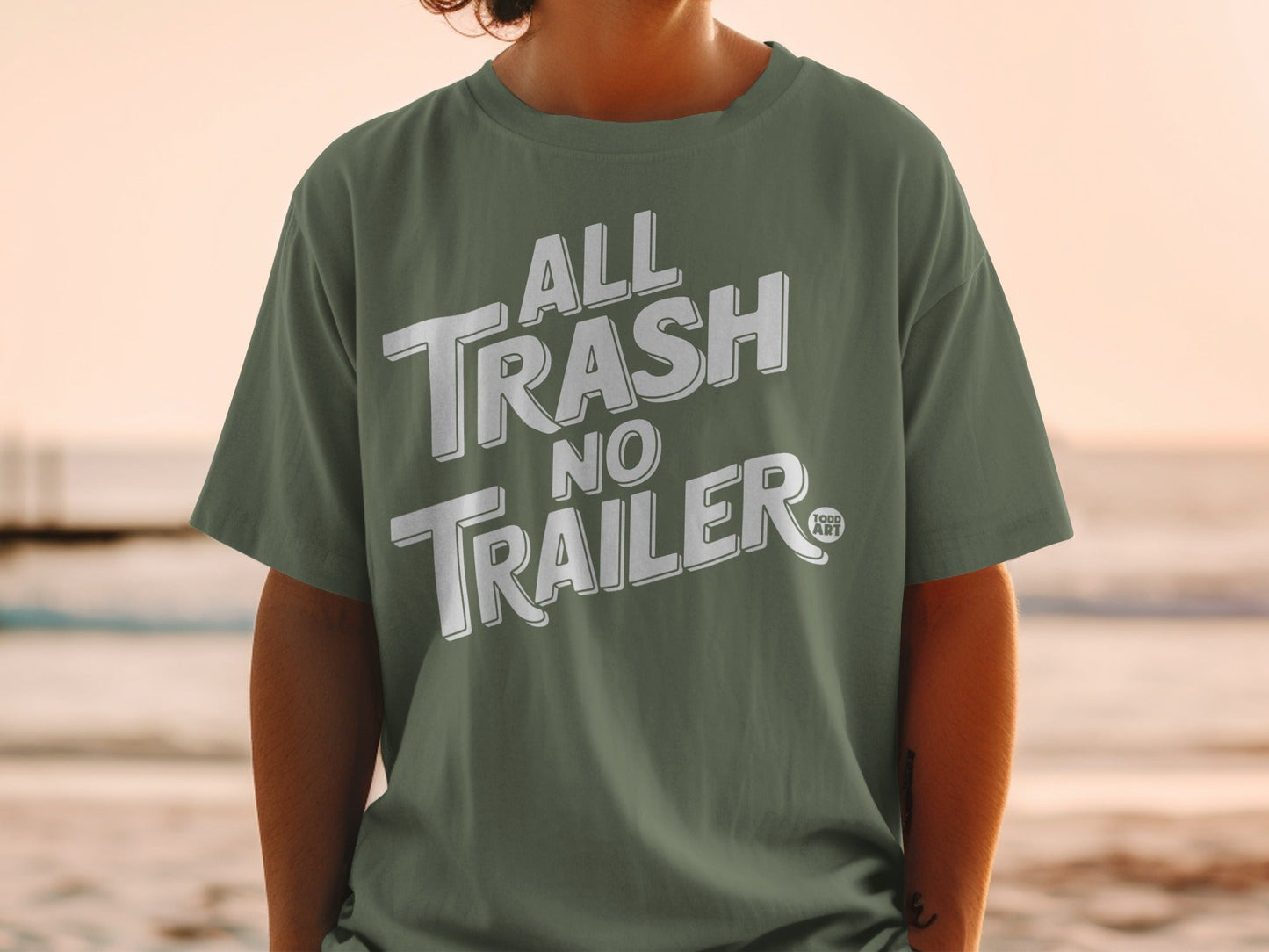 All Trash No Trailer Graphic T-Shirt for Casual Wear