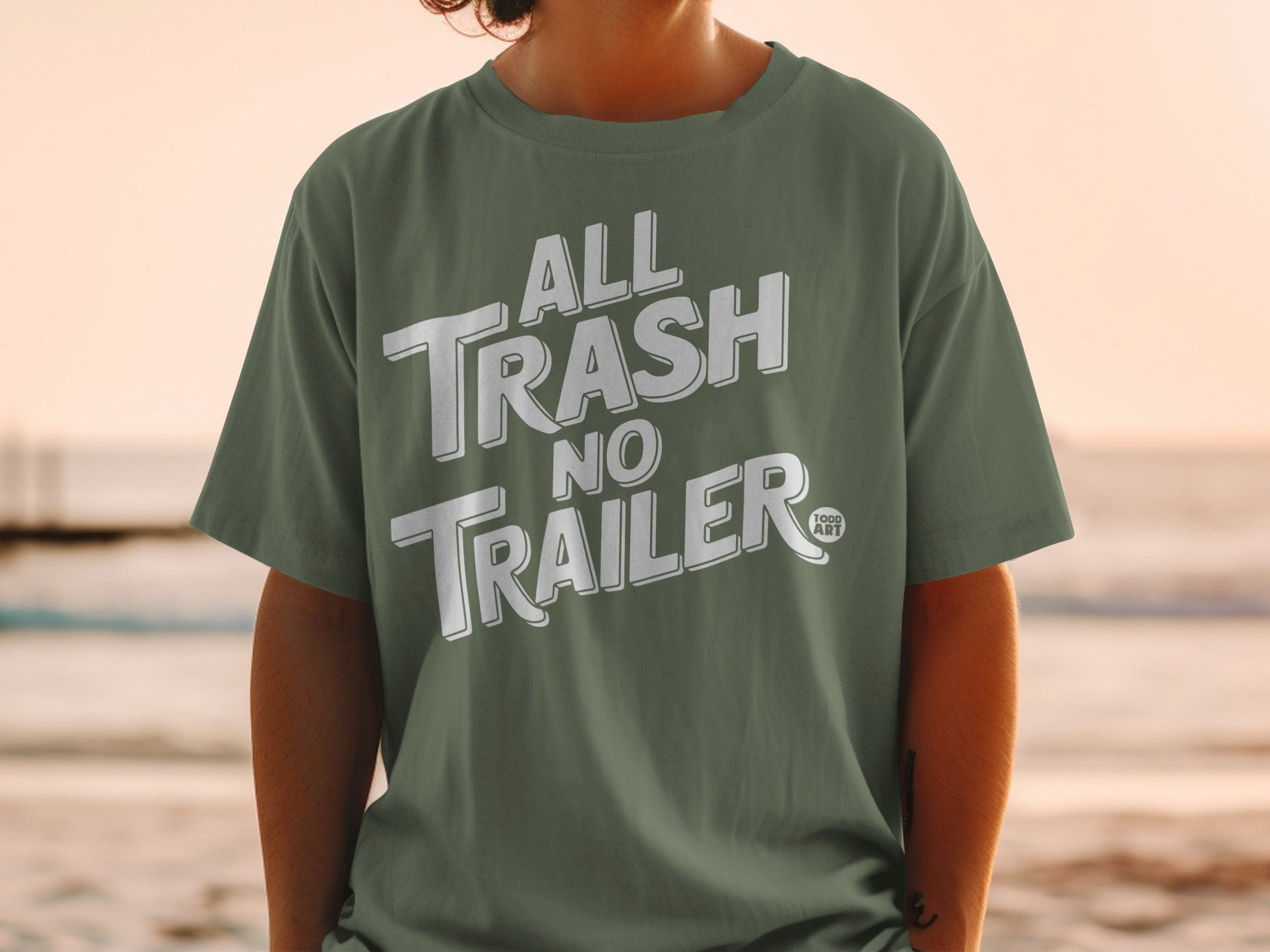 All Trash No Trailer Graphic T-Shirt for Casual Wear