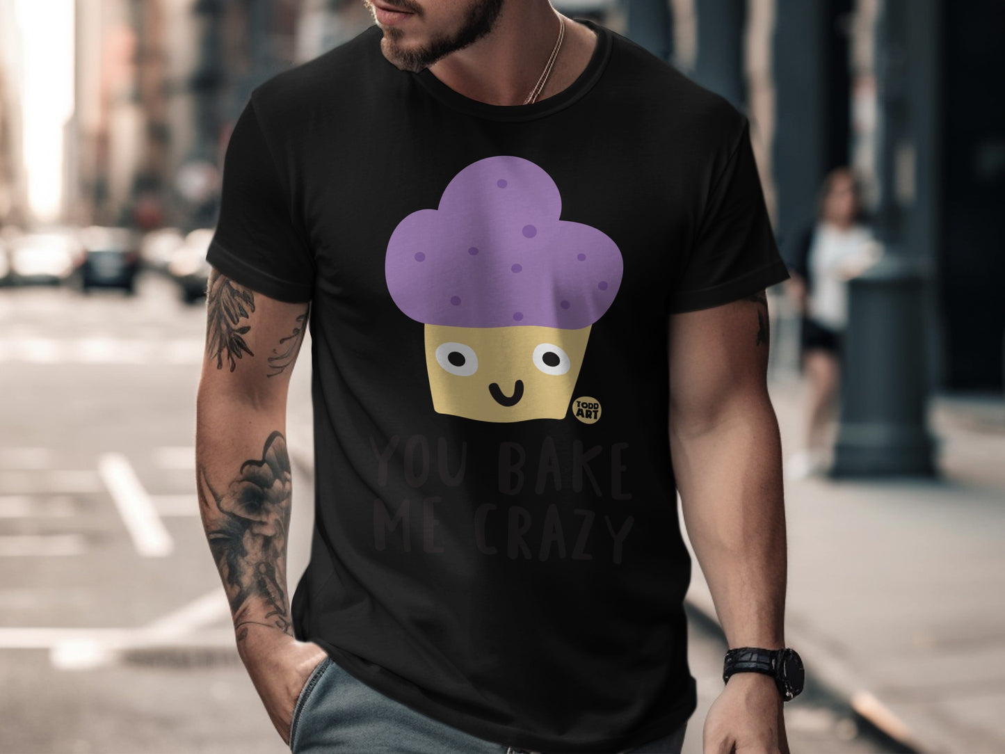 You Bake Me Crazy Cute Cupcake Graphic T-Shirt