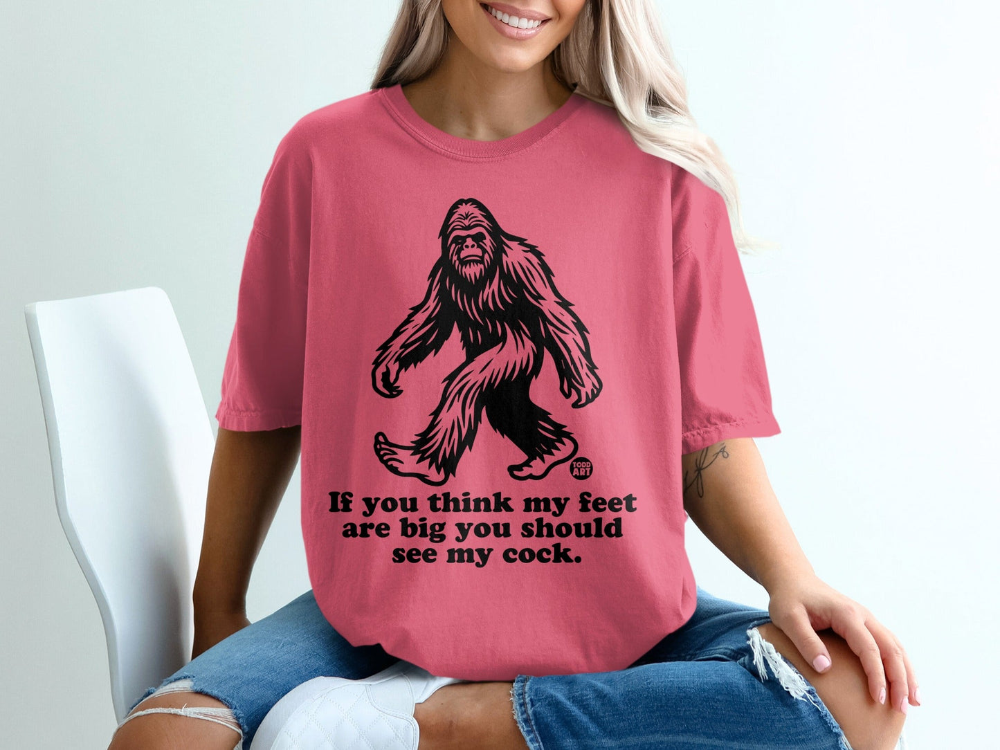 If You Think My Feet Are Big Funny Message T-Shirt