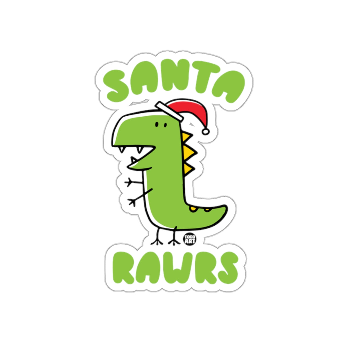 Santa Rawrs Dinosaur Christmas Sticker