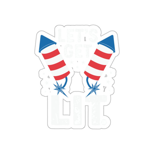 Let's Get Lit Red White Blue Firework Design product