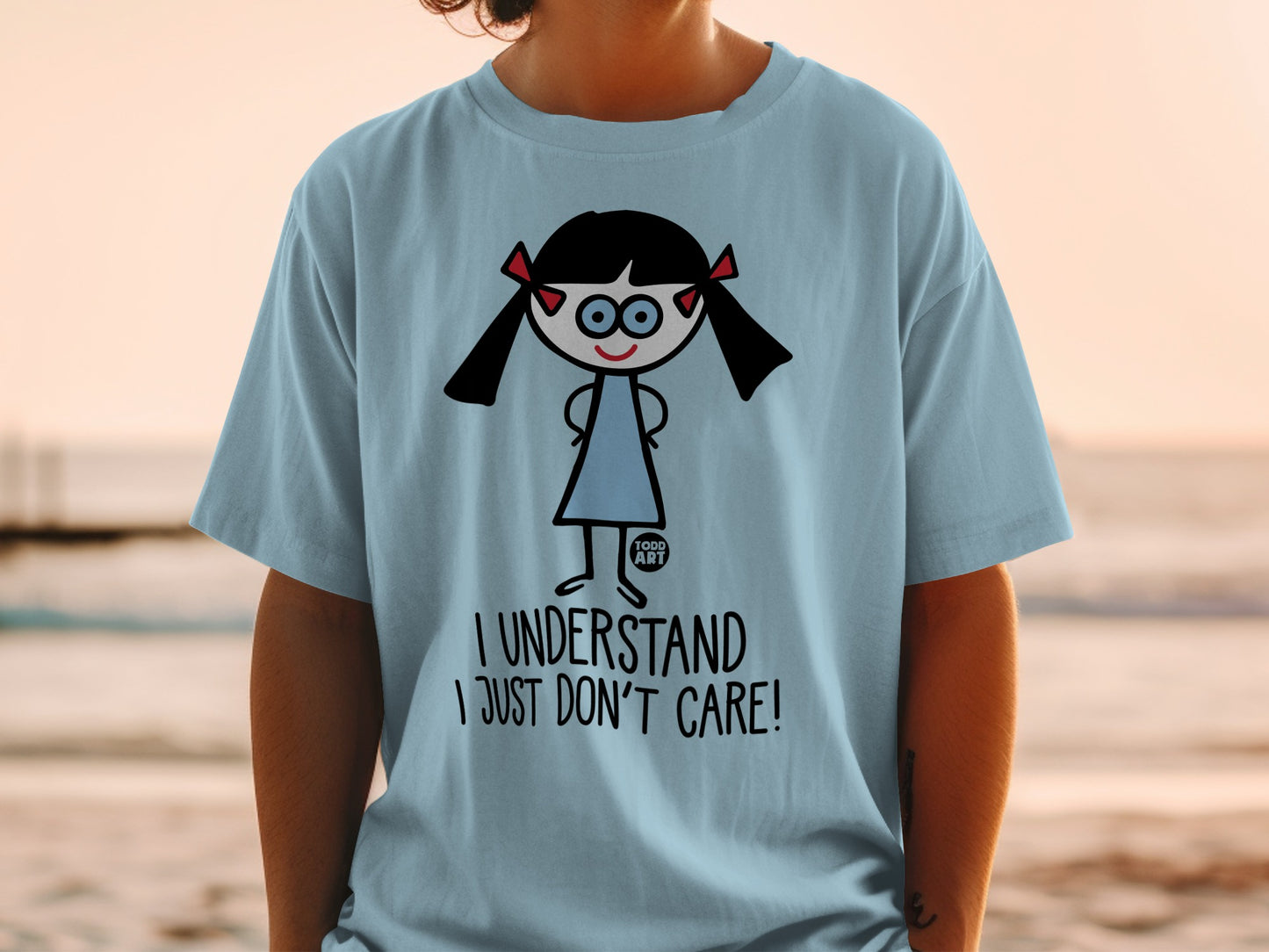 I Understand I Just Don't Care Cartoon Graphic T-Shirt