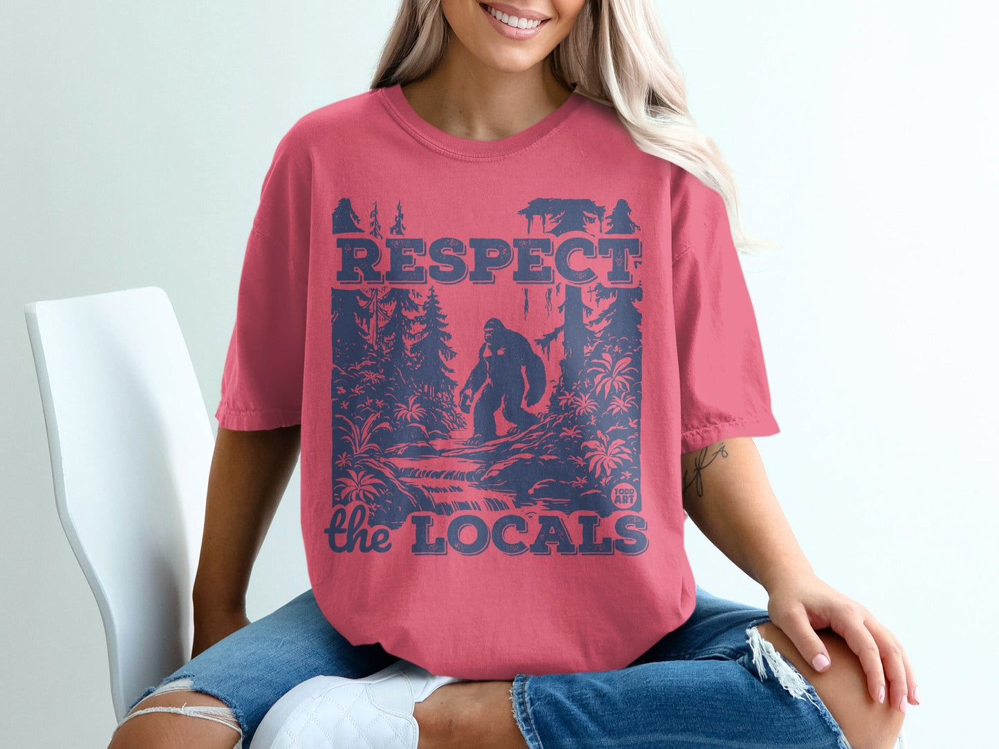 Respect the Locals Bigfoot Graphic Tee Shirt