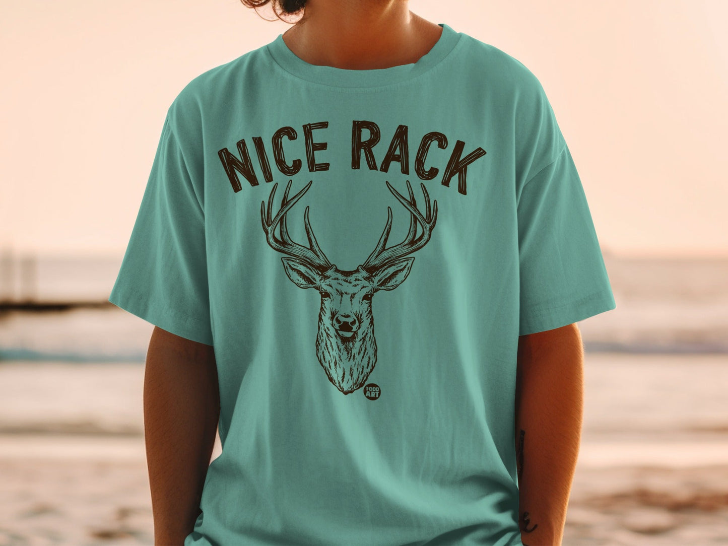 Nice Rack Graphic Deer Print T-Shirt