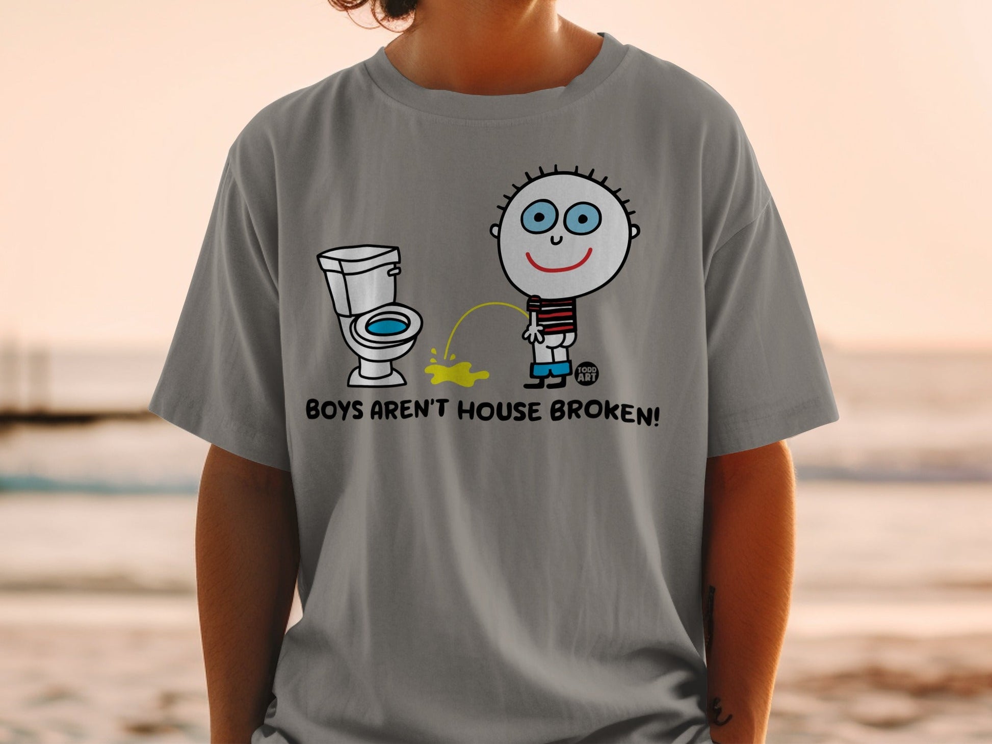 Boys Aren't House Broken Funny Graphic Tee Shirt