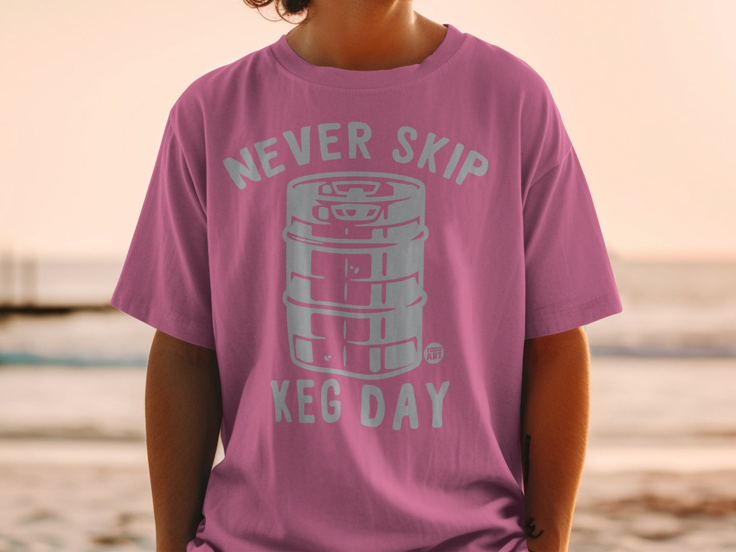 Never Skip Keg Day Graphic Tee Shirt Product