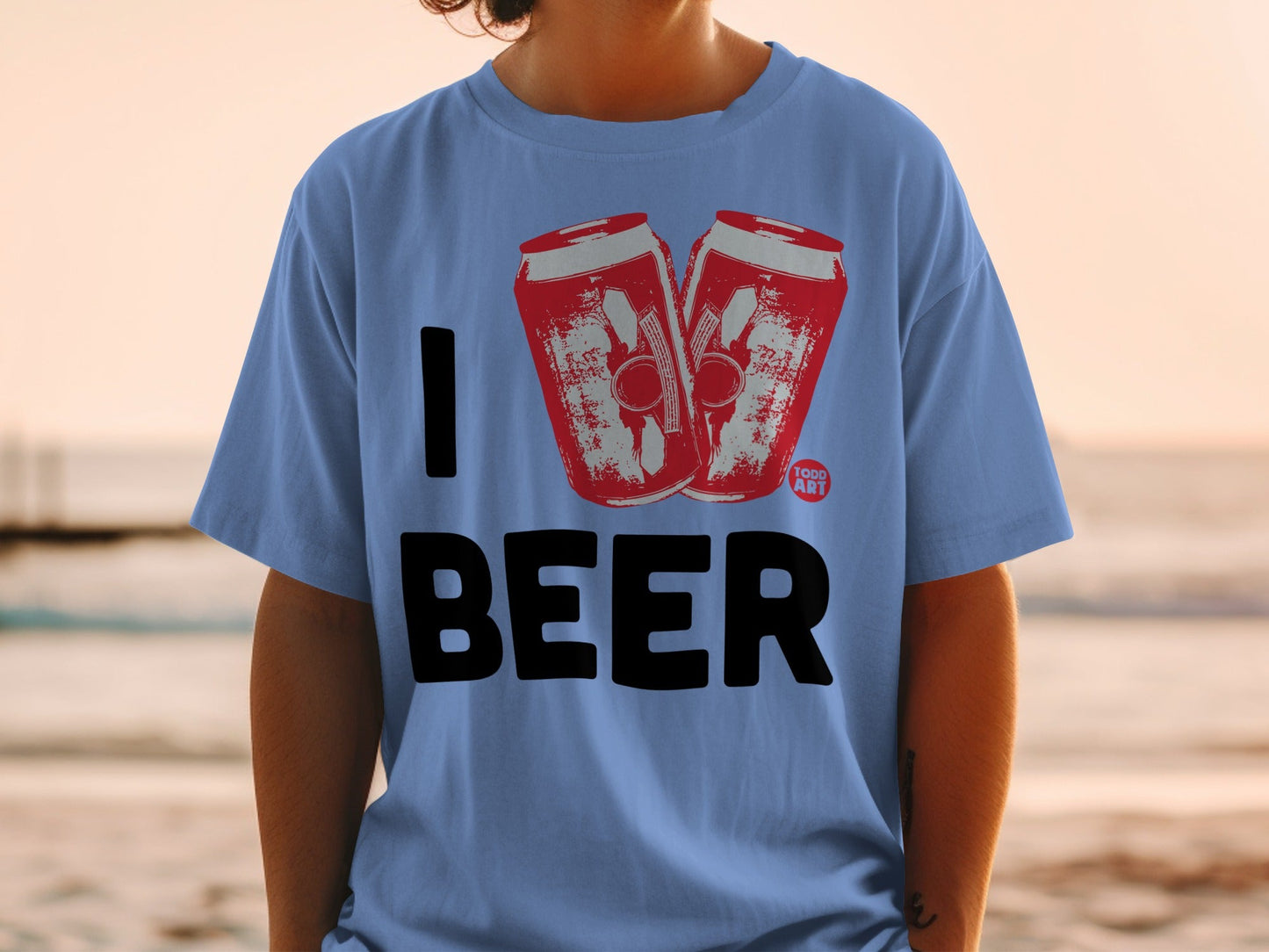 I Beer Blue T-Shirt Celebrating Beverage Passion
