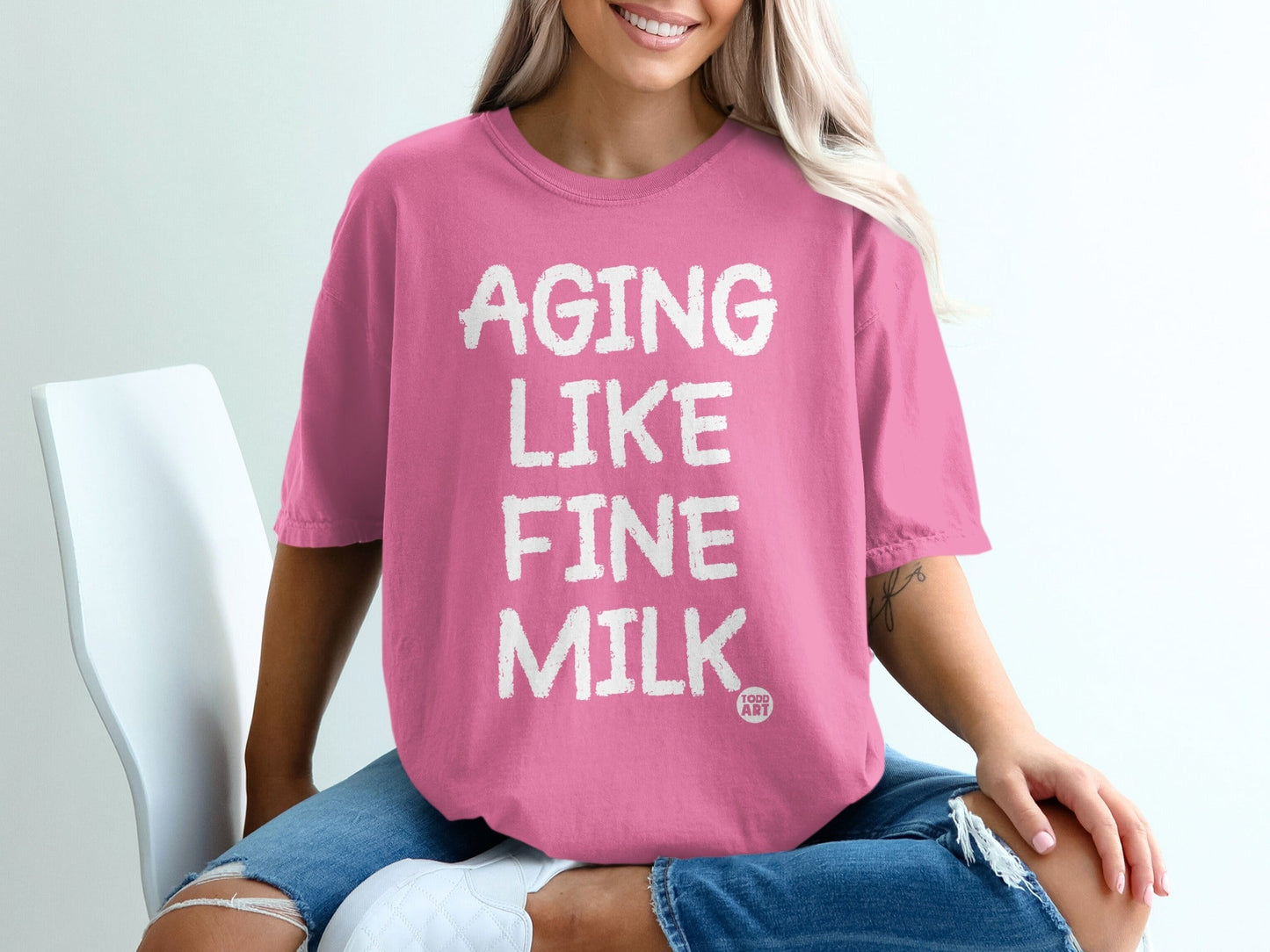 Aging Like Fine Milk Shirt Funny Graphic T-Shirt