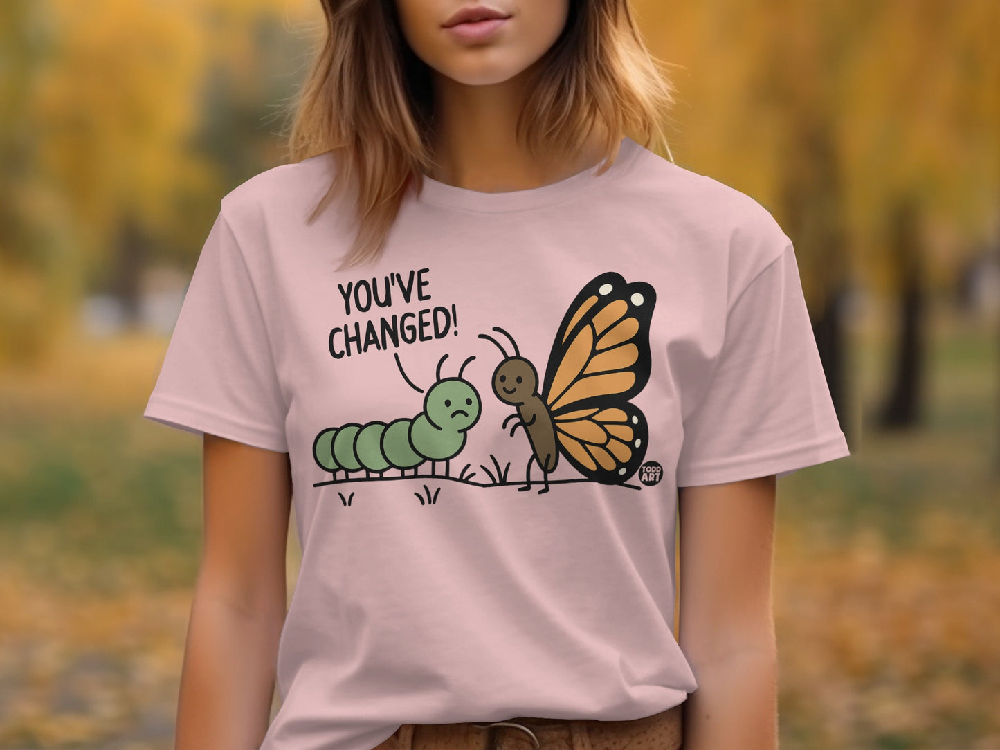 You've Changed Caterpillar Butterfly Graphic T-Shirt