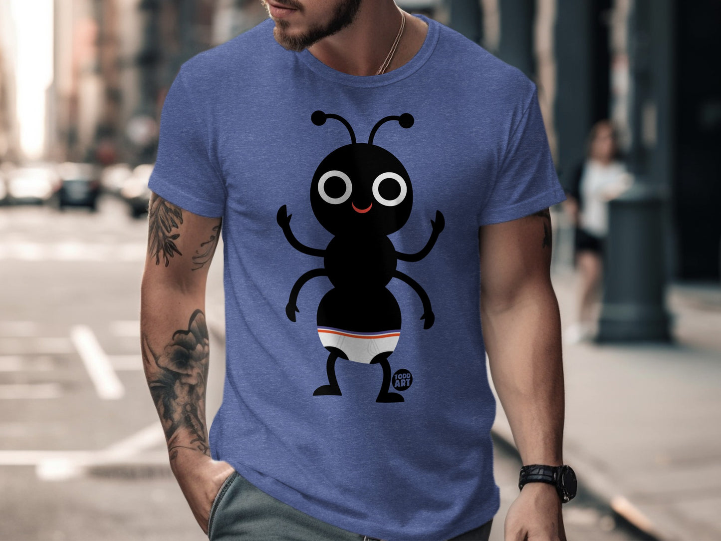 Funny Cartoon Ant in Underwear T-Shirt Product