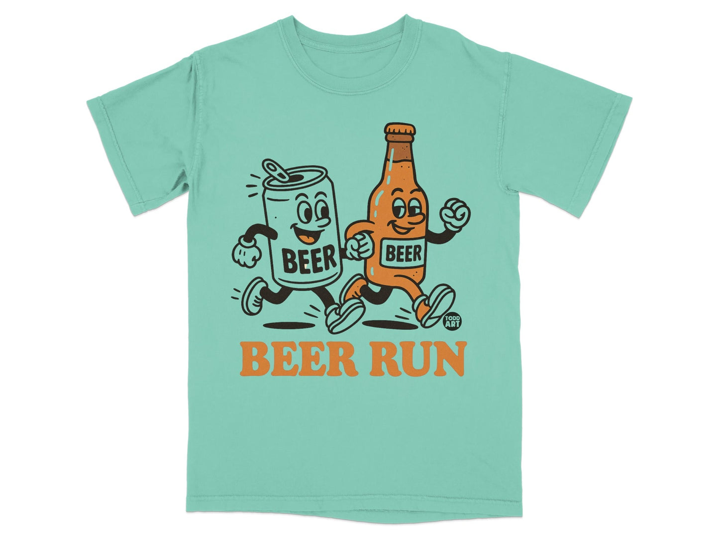 Fun Beer Run Graphic T-Shirt for Casual Outings