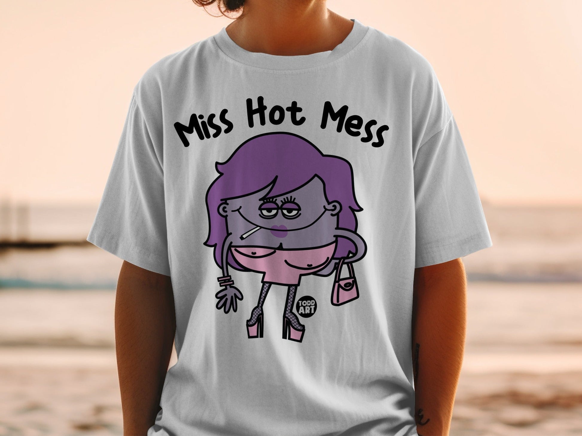 Miss Hot Mess Graphic Cartoon Character T-shirt
