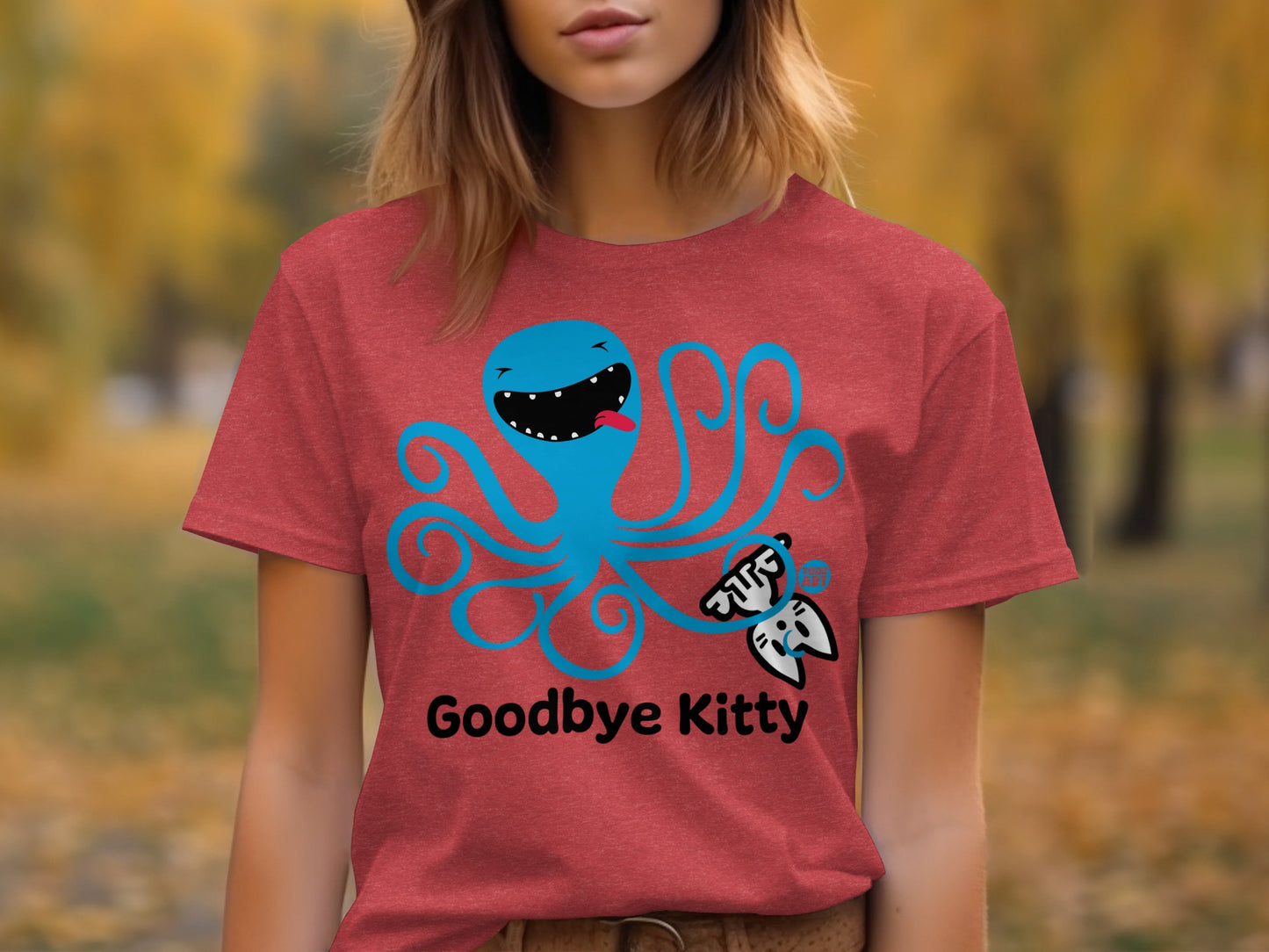 Goodbye Kitty Humorous Graphic T-Shirt