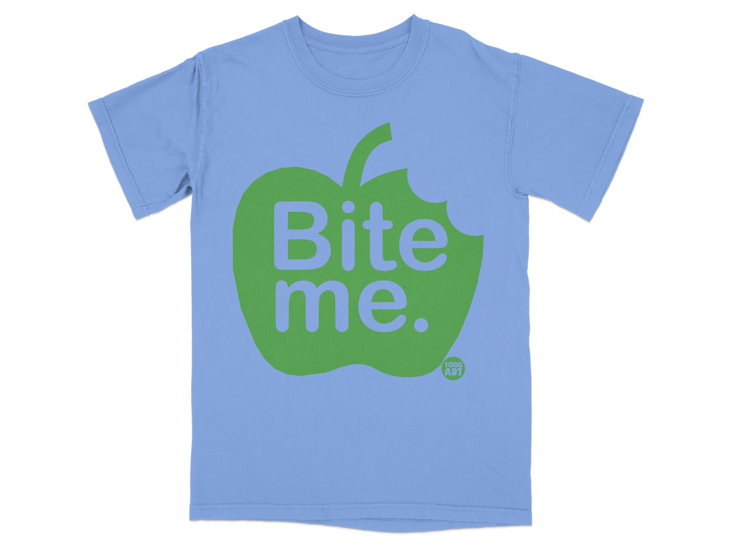 Light Blue Bite Me Apple Graphic Todd Art product type