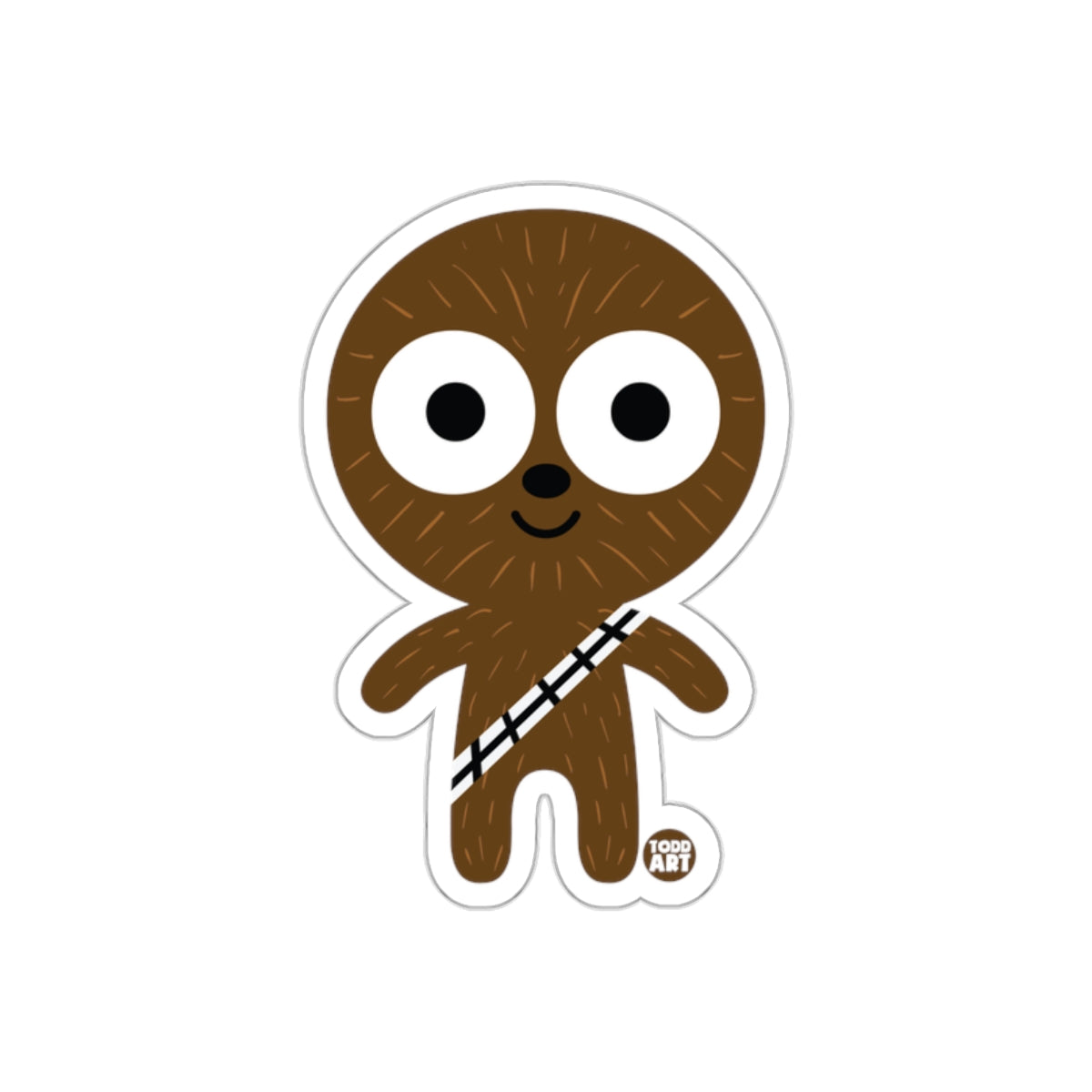 Cute Furry Character Sticker with Big Eyes Todd Art Design