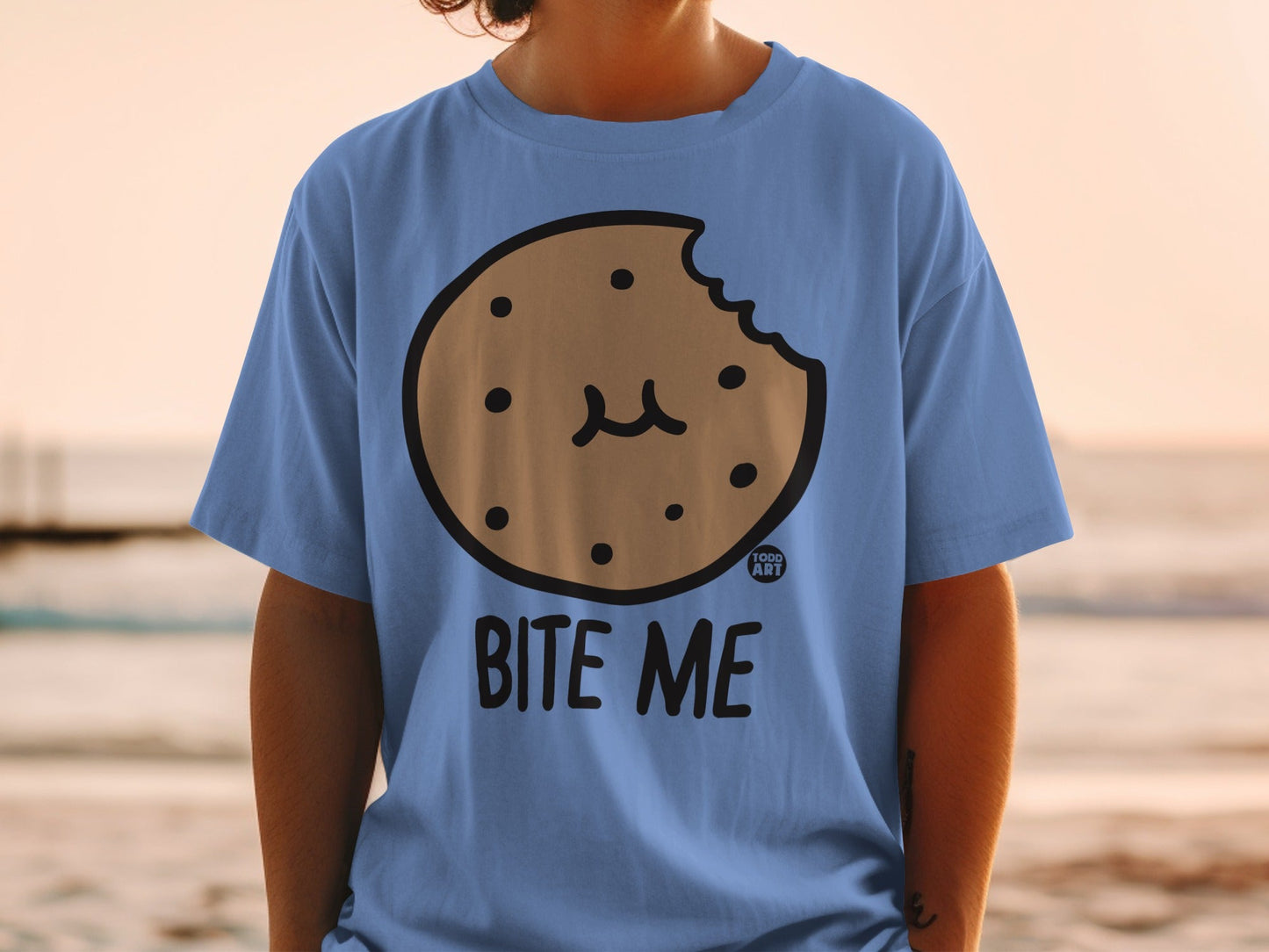 Bite Me Cookie Graphic Design T-Shirt