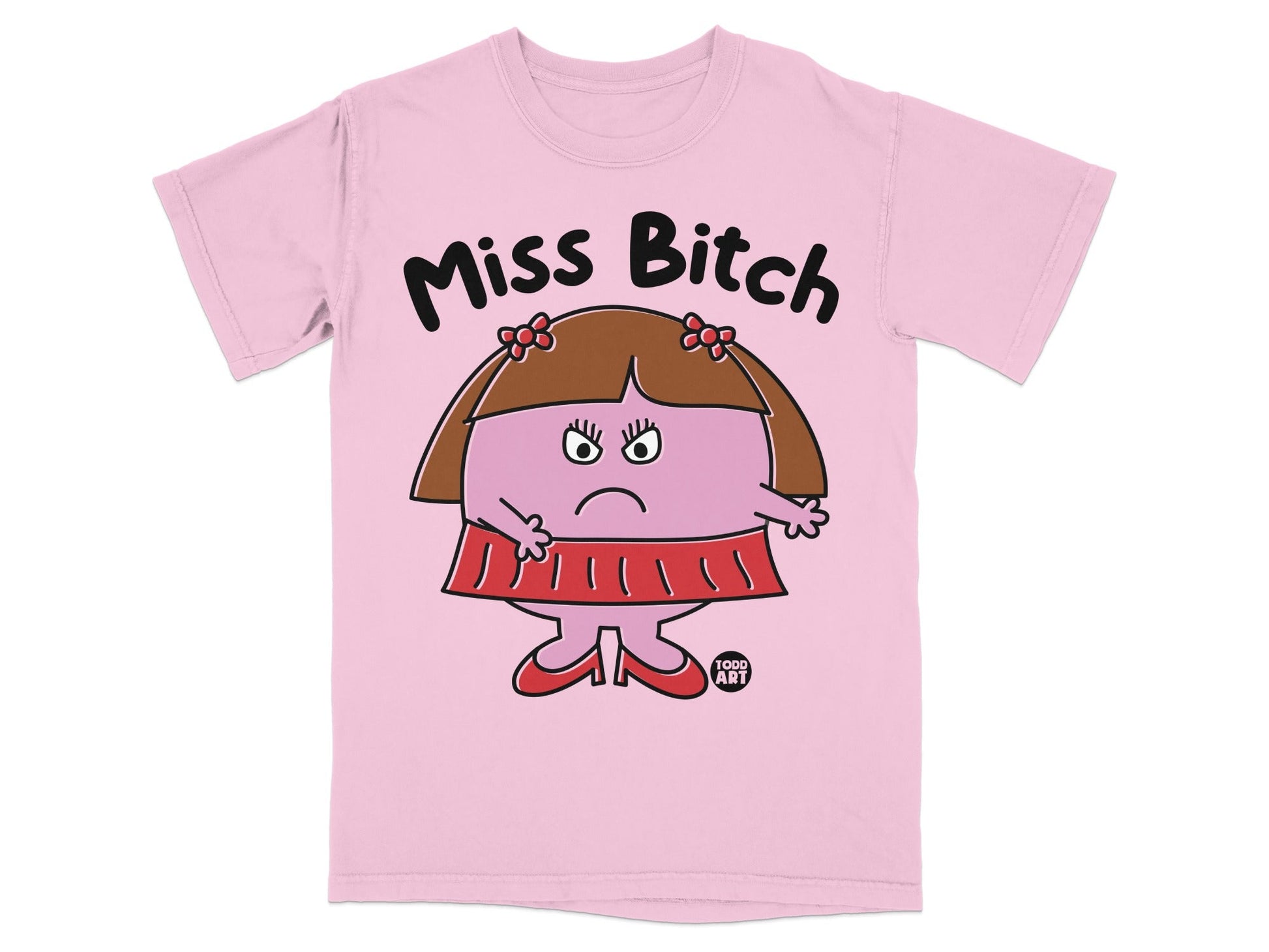 Miss Bitch Cartoon Character Graphic Tee Shirt