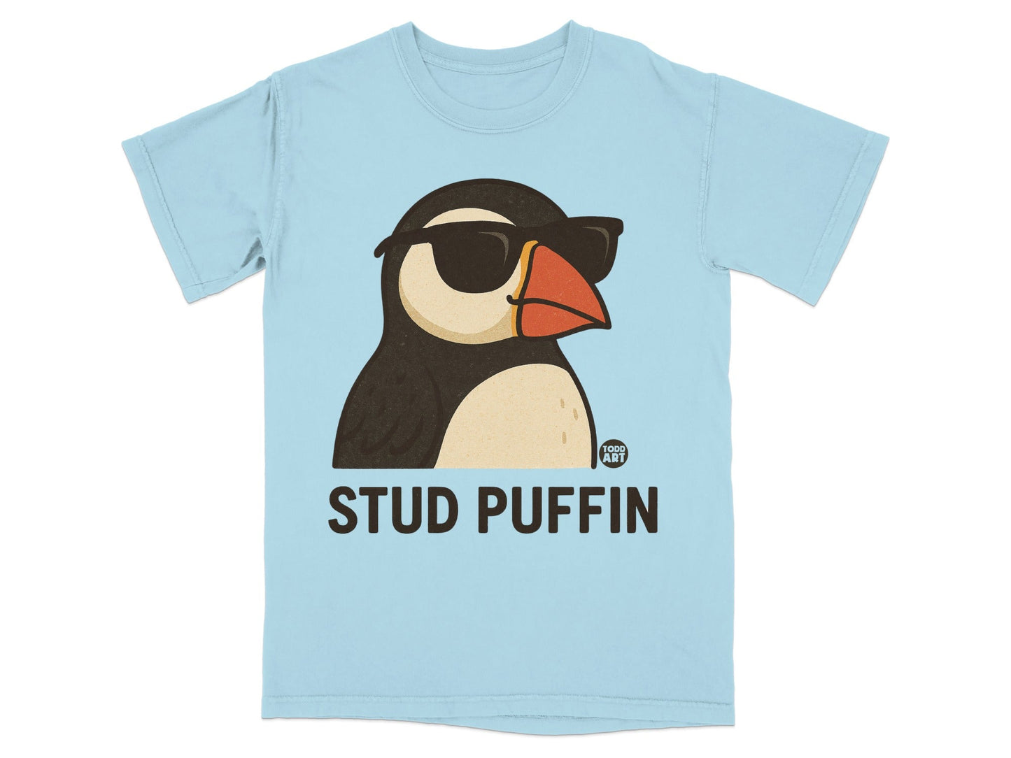 Stud Puffin Wearing Sunglasses Graphic T-Shirt