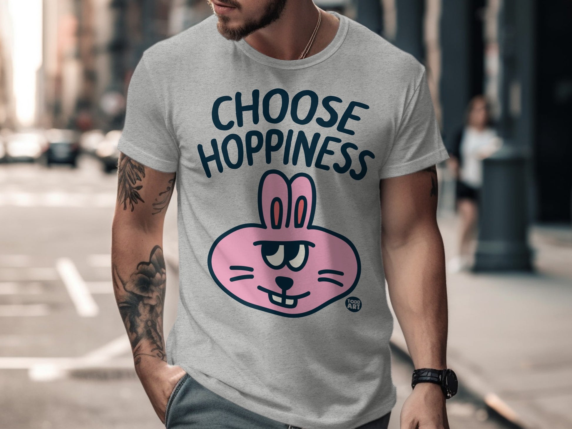 Choose Hoppiness Bunny Graphic T-shirt for Men