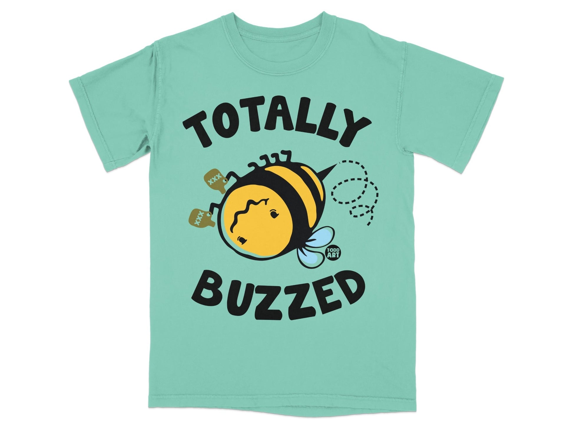 Totally Buzzed Funny Bee Graphic Tee Shirt