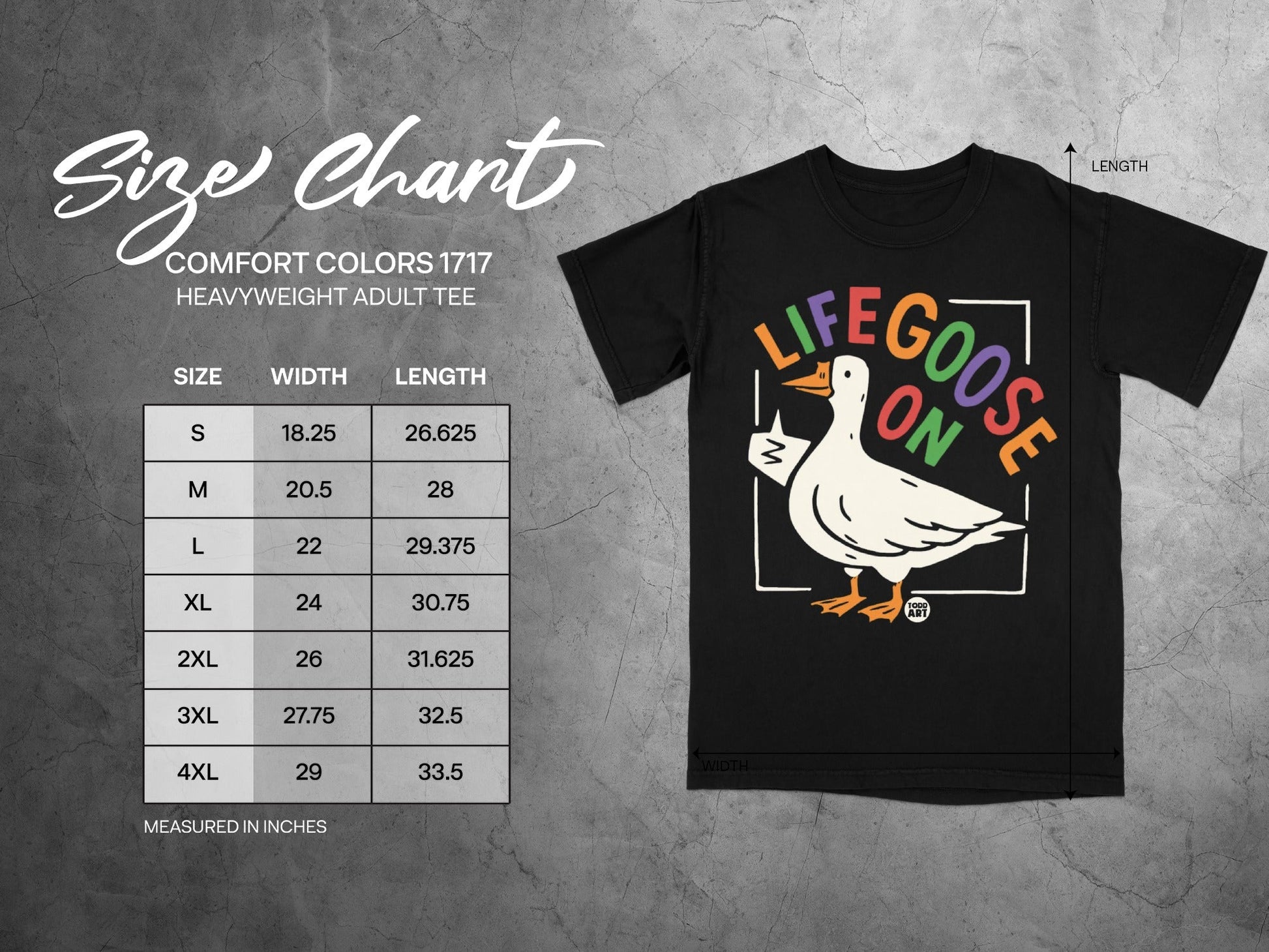 Colorful Life Goose On Graphic Comfort Colors Tee