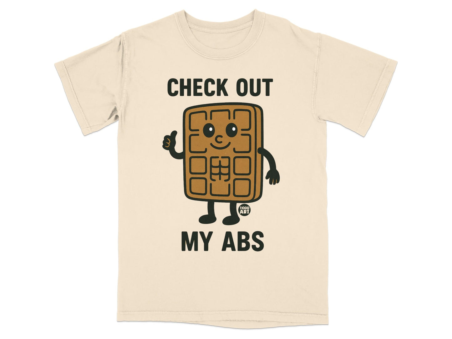 Check Out My Abs Waffle Character Graphic T-Shirt