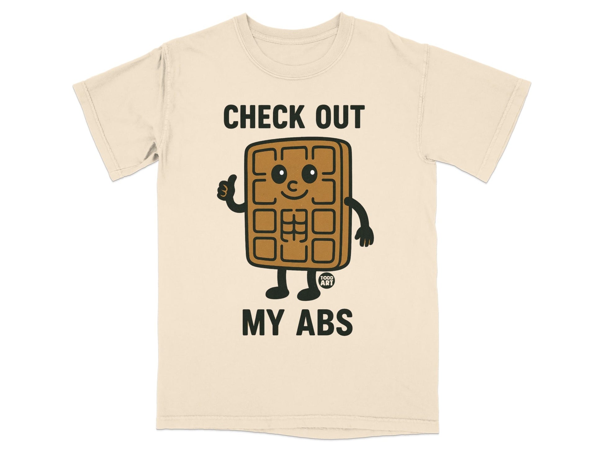 Check Out My Abs Waffle Character Graphic T-Shirt