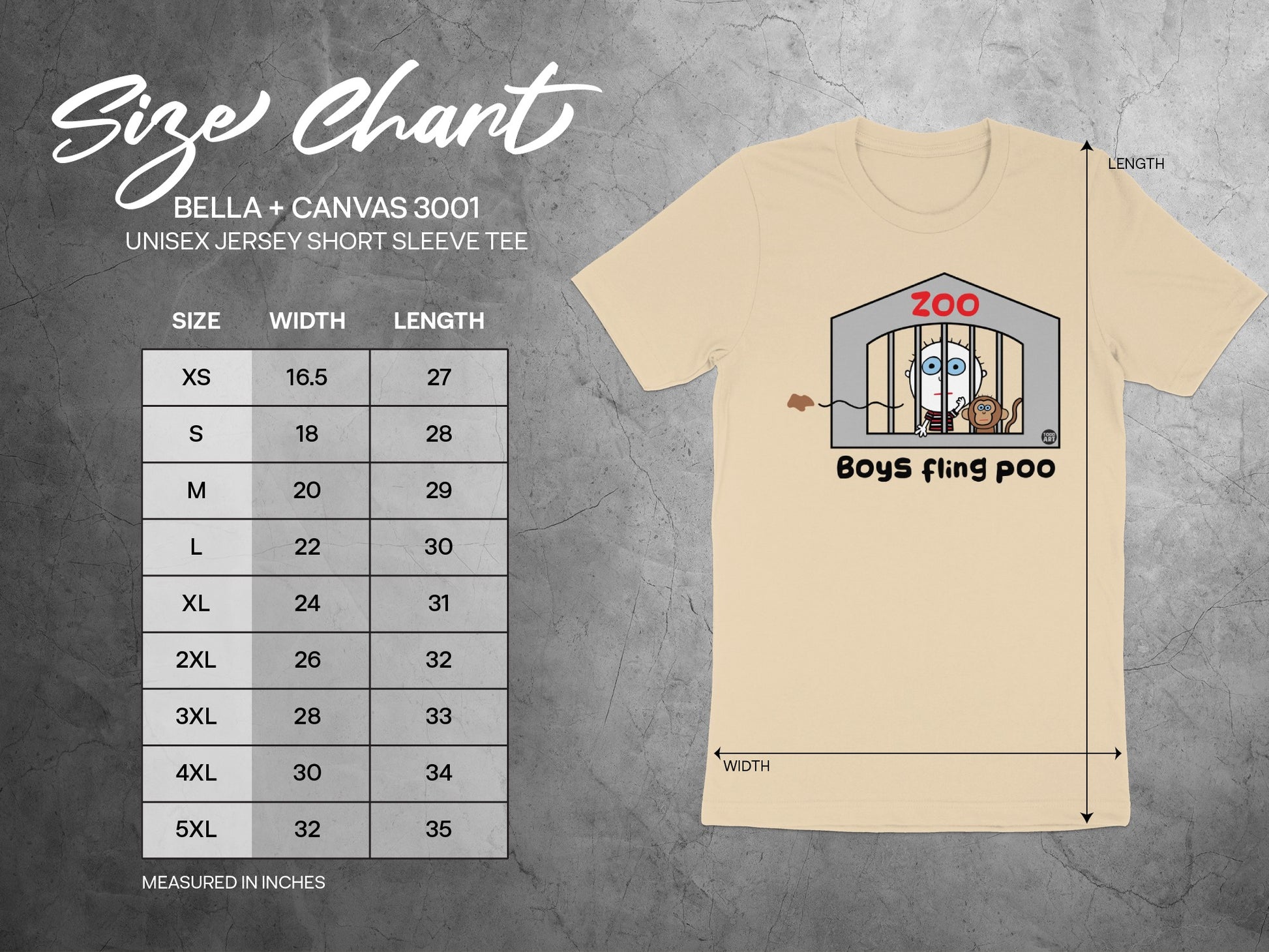 Boys Fling Poo Zoo T-Shirt Unisex Jersey Short Sleeve