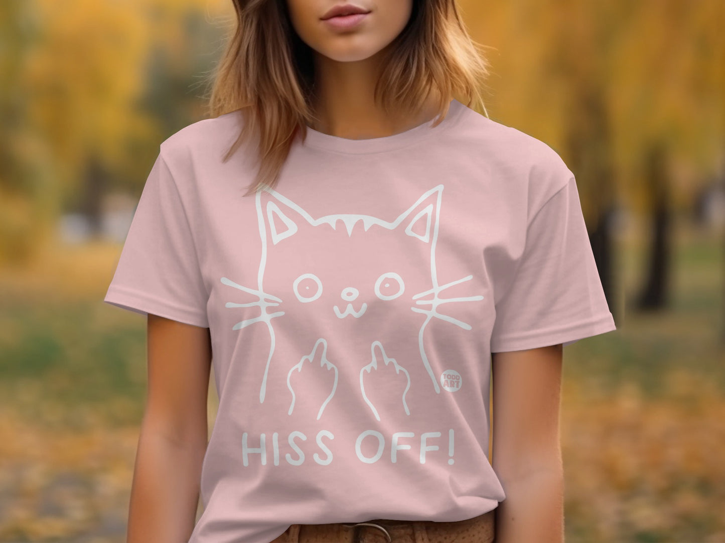 Hiss Off Cute Cat Graphic Tee Shirt product type