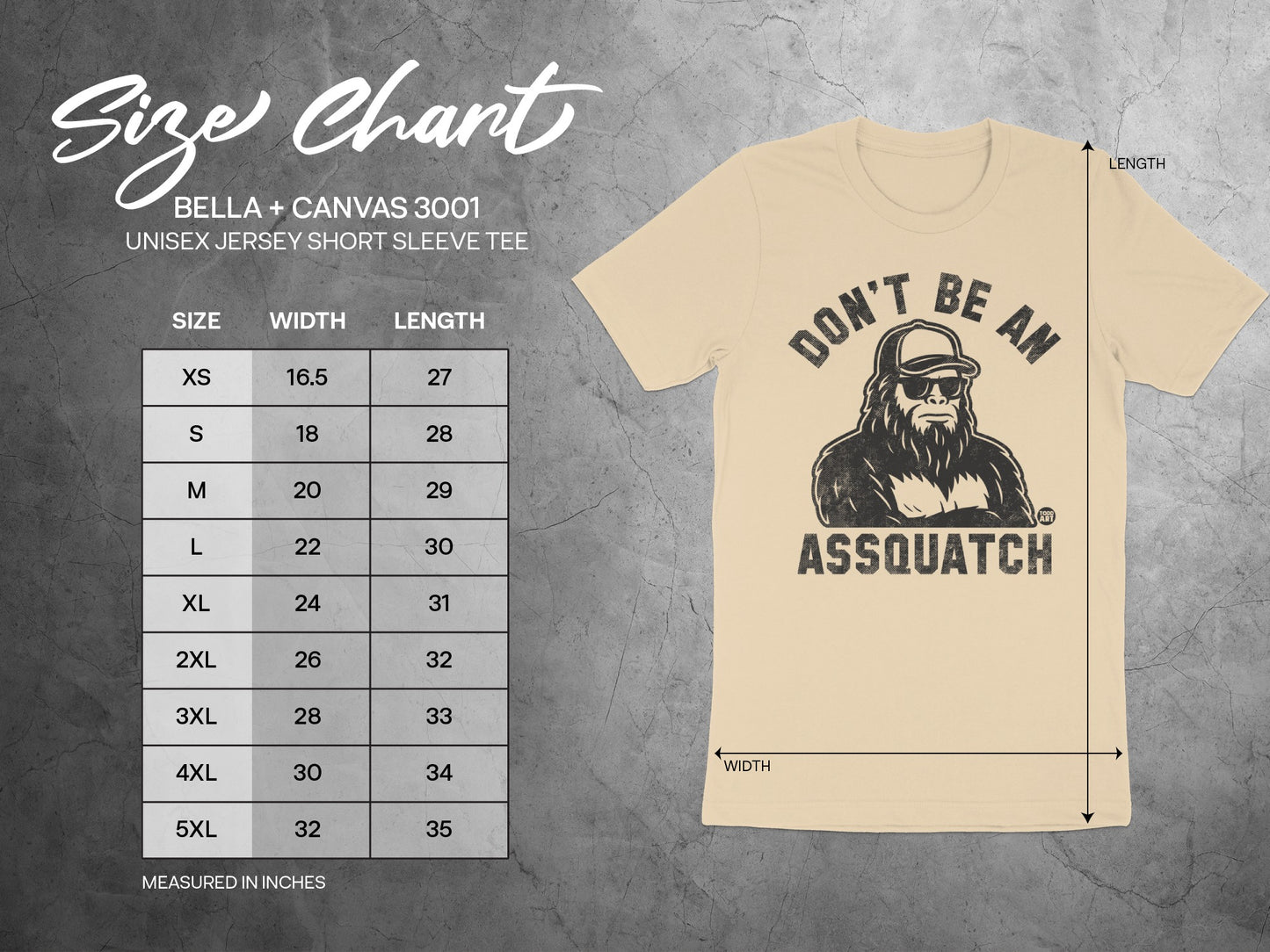 Don't Be An Assquatch Graphic Unisex Jersey T-Shirt