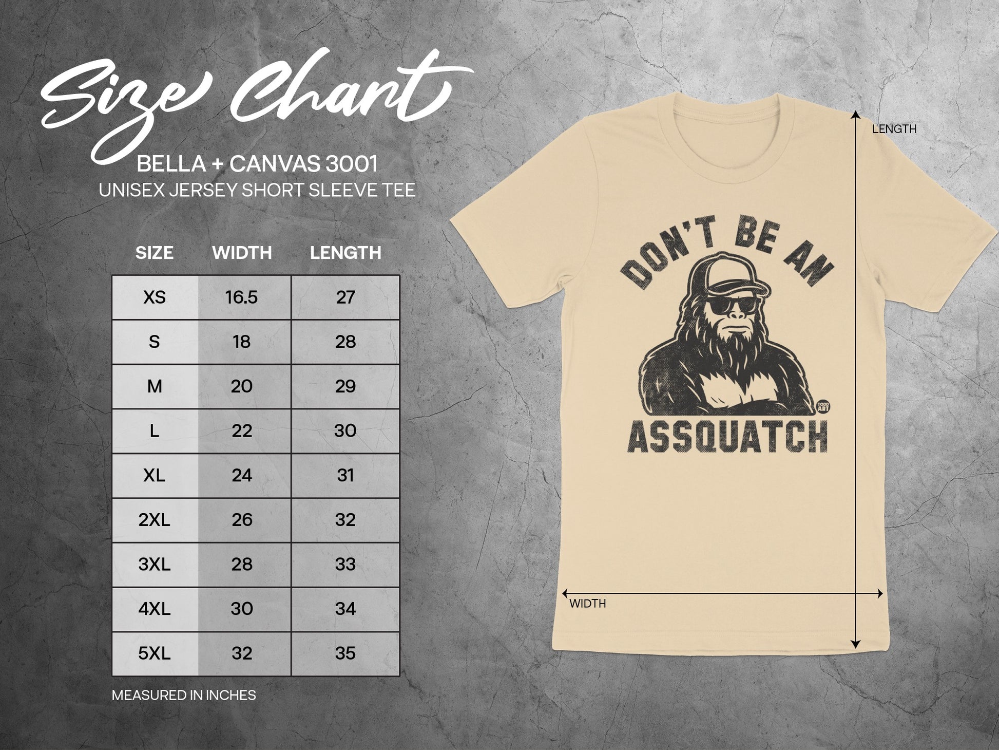 Don't Be An Assquatch Graphic Unisex Jersey T-Shirt