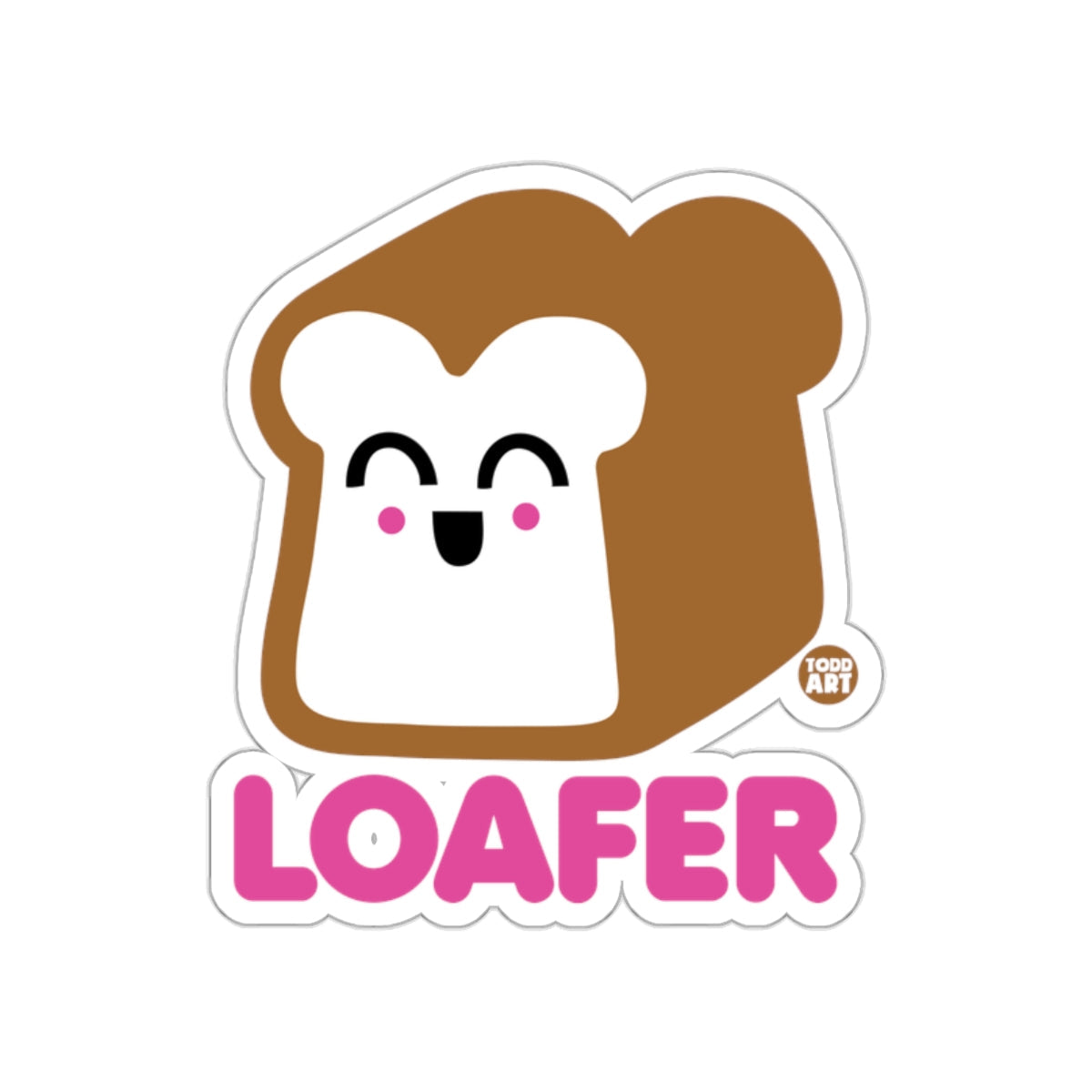Cute Loafer Bread Cartoon Sticker Fun Design