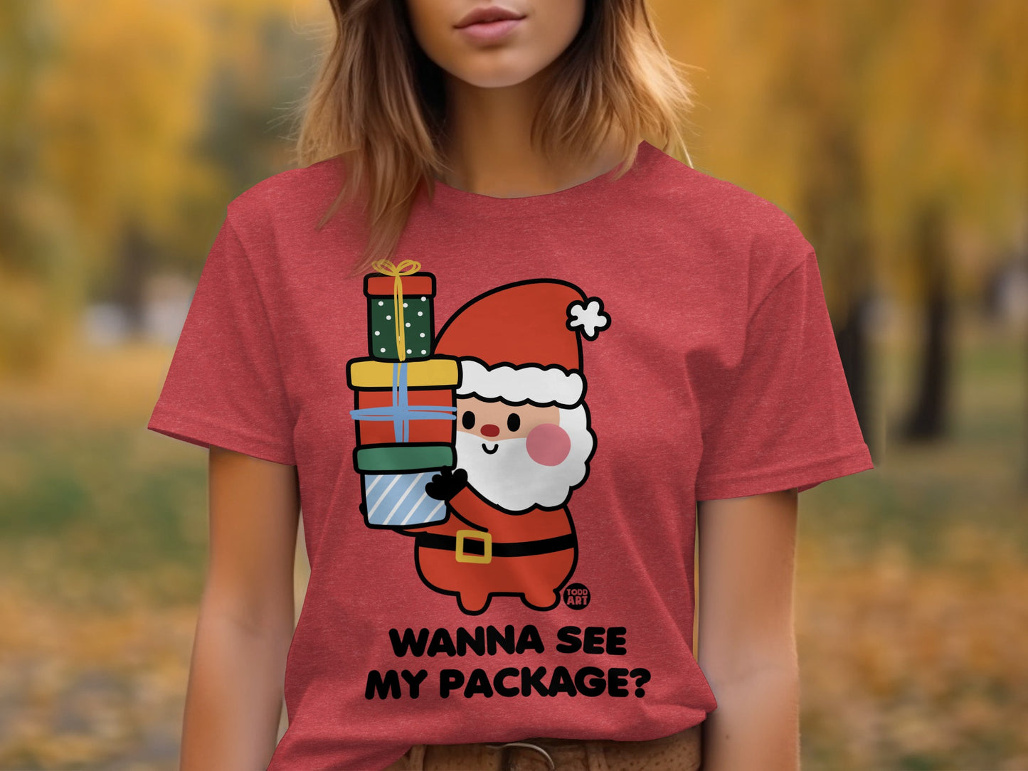 Cute Santa Graphic Tee with Holiday Theme